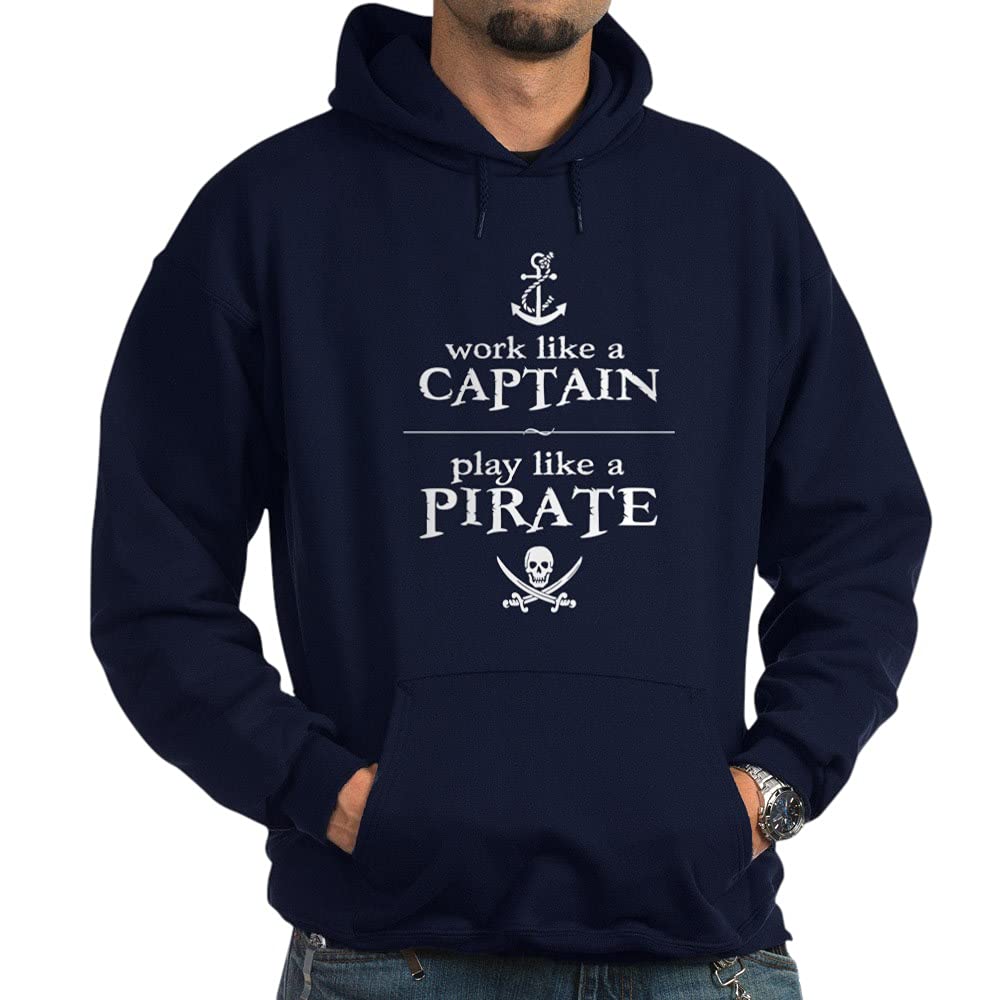 Work Like a Captain Play Like a Pirate Sweatshirt - Funny Pirate Crew Apparel for Men & Women - Perfect for Halloween Costumes, Pirate Themed Parties & Nautical Lovers
