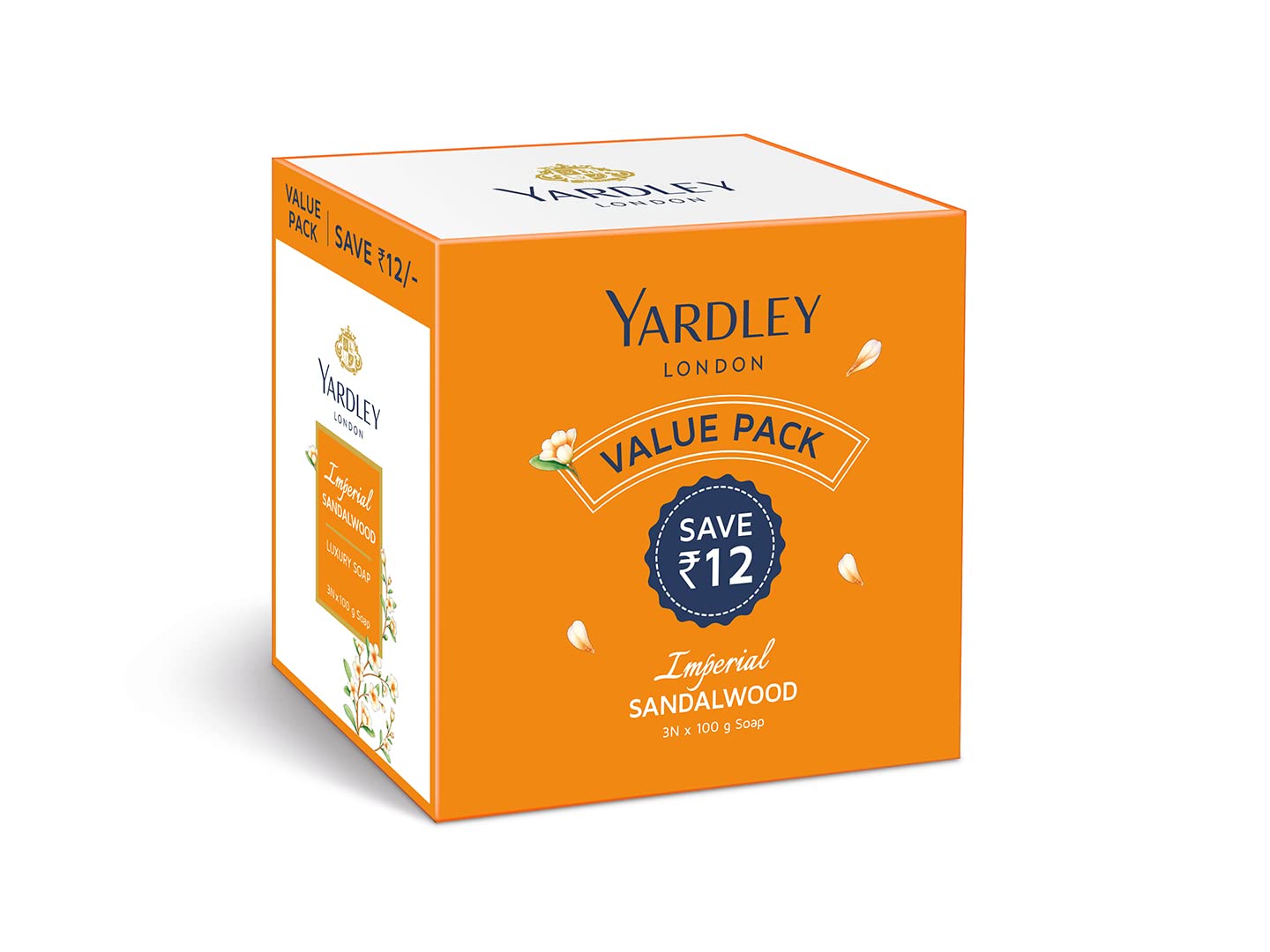 Yardley London Sandalwood & English Rose Luxury Soap Bars - 100g Each (Pack of 3) - Moisturizing Hand & Body Cleanser for Spa, Bath, and Gift Giving