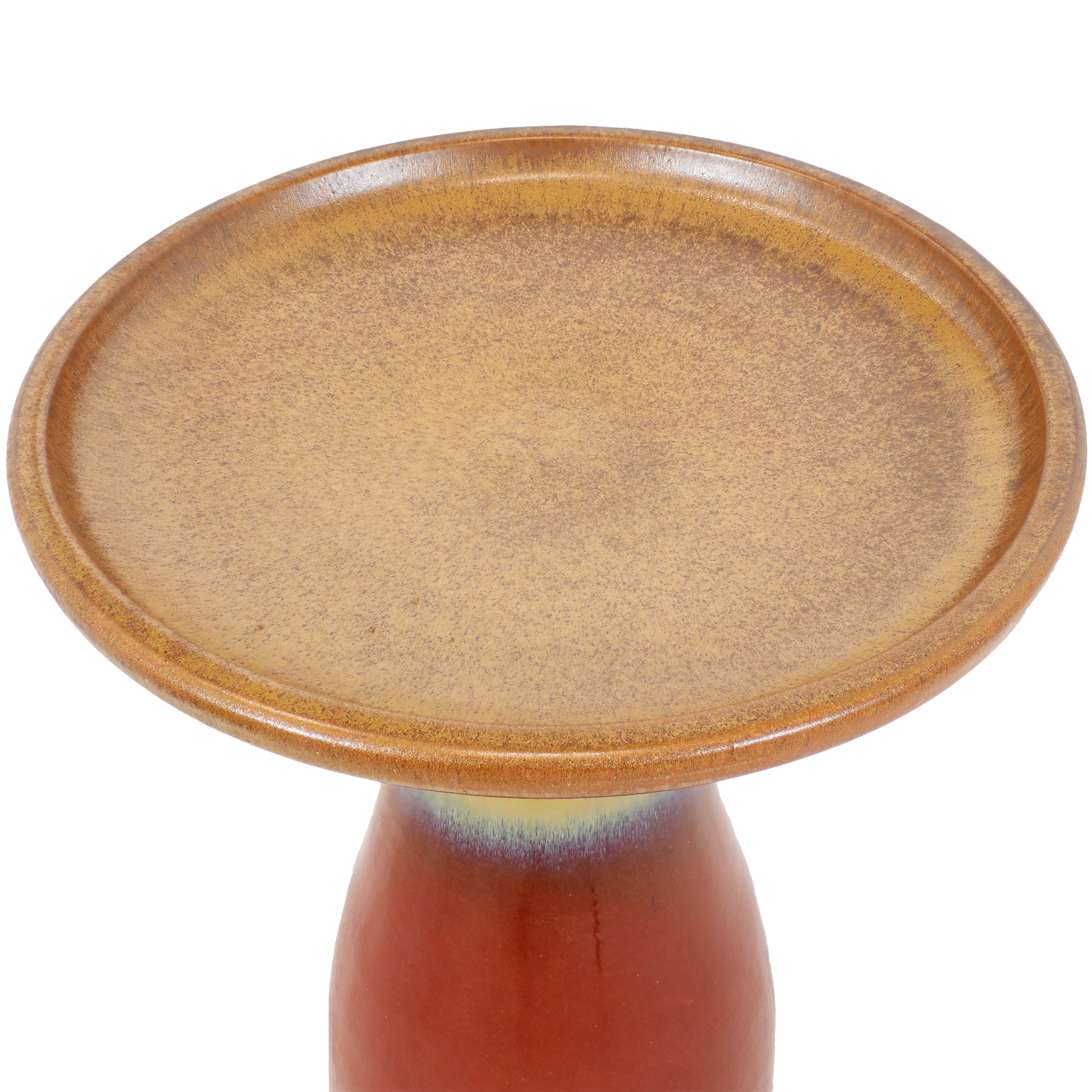 Sunnydaze 18 Inch Glazed Ceramic Outdoor Bird Bath - Garden Decor for Attracting Birds & Enhancing Outdoor Spaces
