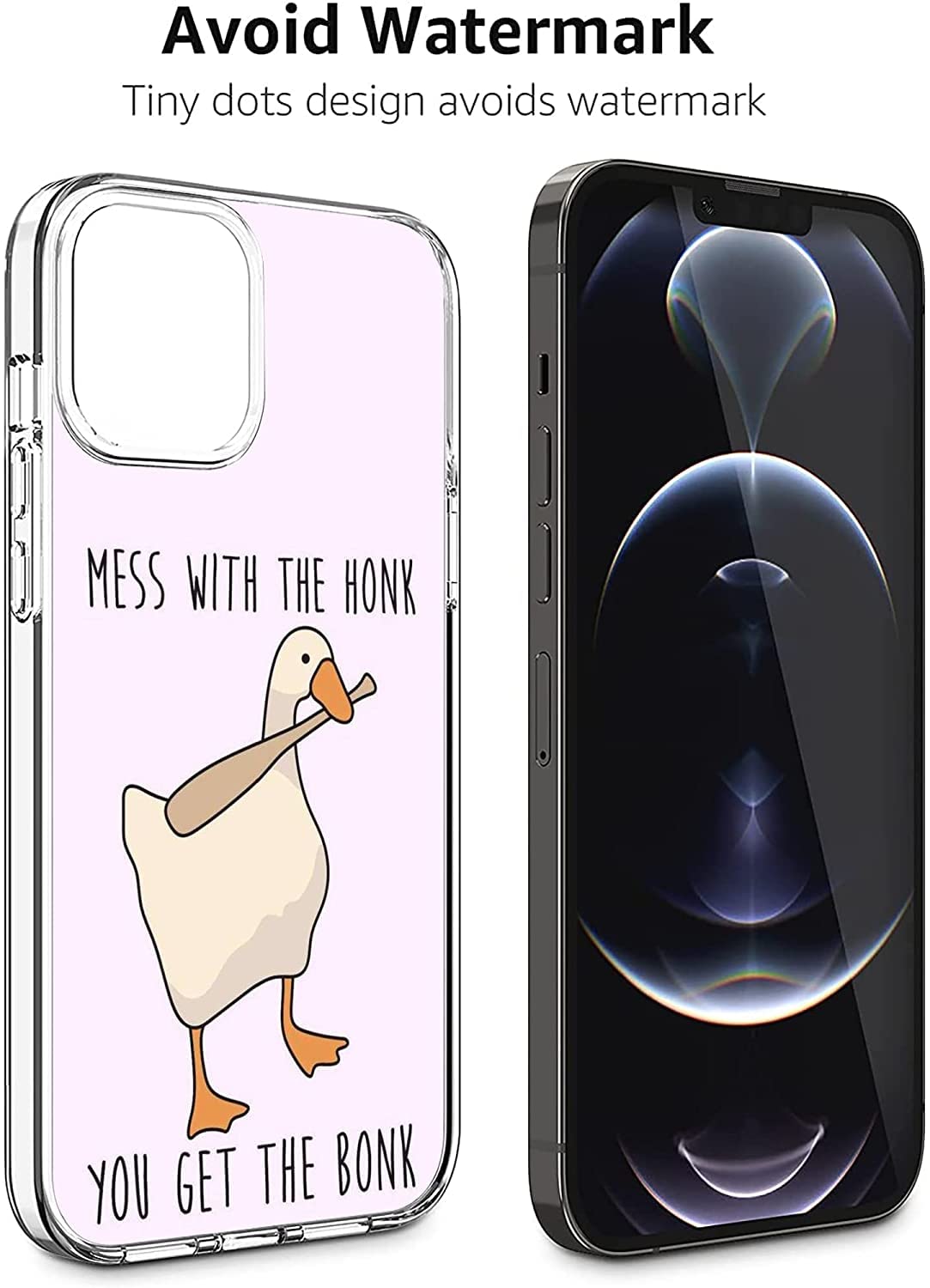 Shockproof Clear iPhone 13 Case - Cute Funny Duck Biting Baseball Bat Design | Durable Protective Phone Cover for Women & Men | Perfect for Everyday Use, Work, School & Travel
