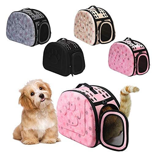 PSK PET MART Foldable Pet Carrier Backpack - Breathable EVA Soft-Sided Travel Bag for Small Dogs & Cats | Lightweight Airline Approved Shoulder Bag (Pink) | Perfect for Outdoor Adventures, Vet Visits & Daily Commutes