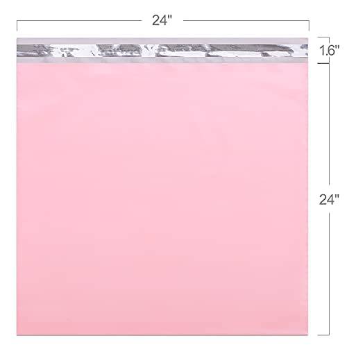 24x24 Inch Poly Mailer Envelope Shipping Bags - Waterproof & Tear-Resistant Mailing Pouches for Ecommerce (Sakura Pink) - Perfect for Clothing, Jewelry & Small Business Shipments