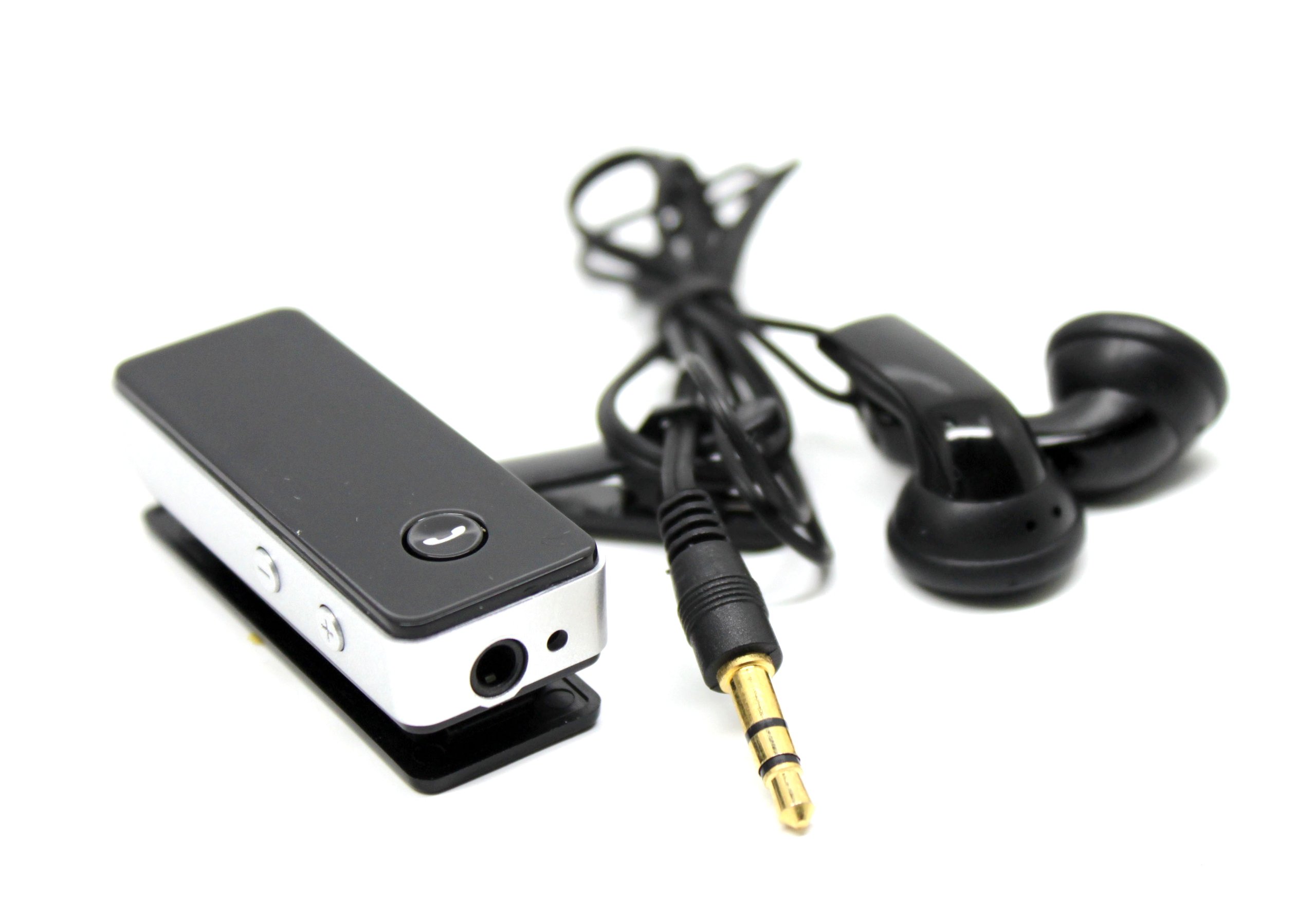 RClip: Enhanced Data Rate Bluetooth Stereo Receiver & Headset with Display - Wireless Music & Voice Receiver with Remote Control for Home, Office & Travel Use