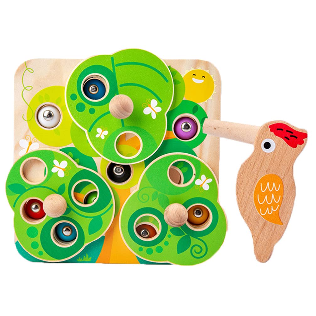 Toyvian Woodpecker Catch Insects Game - Magnetic Fine Motor Skill Fishing Toys for Toddlers, Educational Learning Toys for Boys & Girls Ages 3+ - Perfect for Preschool Playtime & Family Game Night