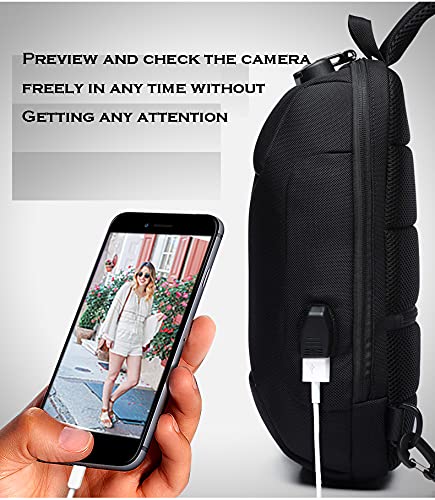 Waterproof USB Sling Bag with Built-in Camera | HD 1080P Recording | Compatible with Special App | Perfect for Outdoor Adventures, Travel & Security Monitoring
