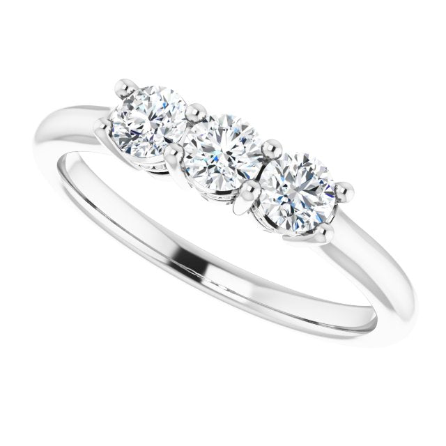 0.50 Carat Round Cut Diamond Wedding Band - 3 Stone Anniversary Ring for Women - Perfect for Engagement, Proposal & Special Occasions