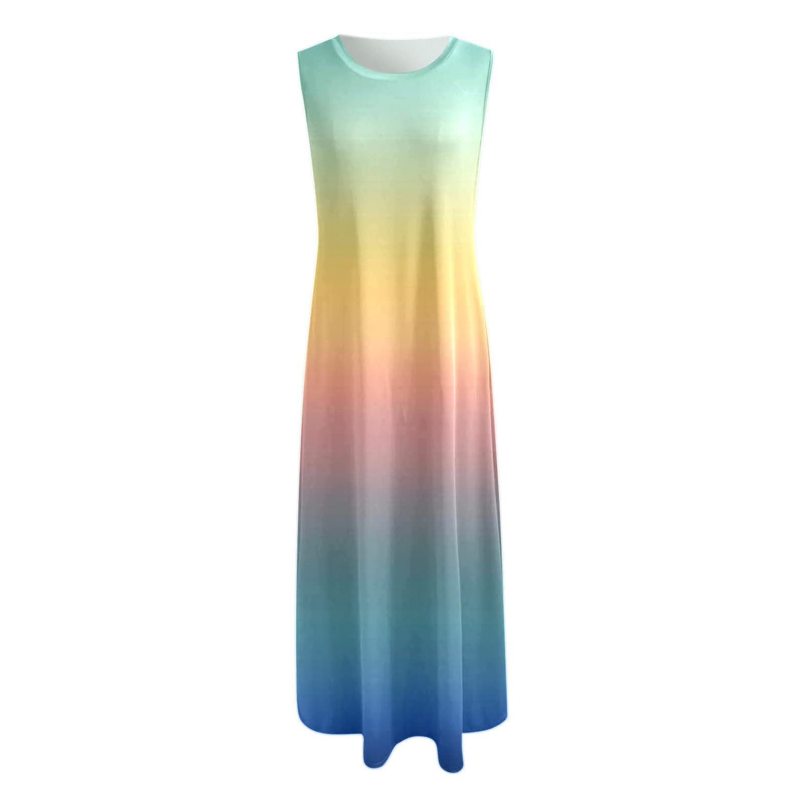 Aniywn Women's Boho Beach Tank Dress - Summer Hawaiian Tie Dye Sleeveless Bodycon Dress for Vacation, Pool Party & Casual Outings | Y2K Style Fashion