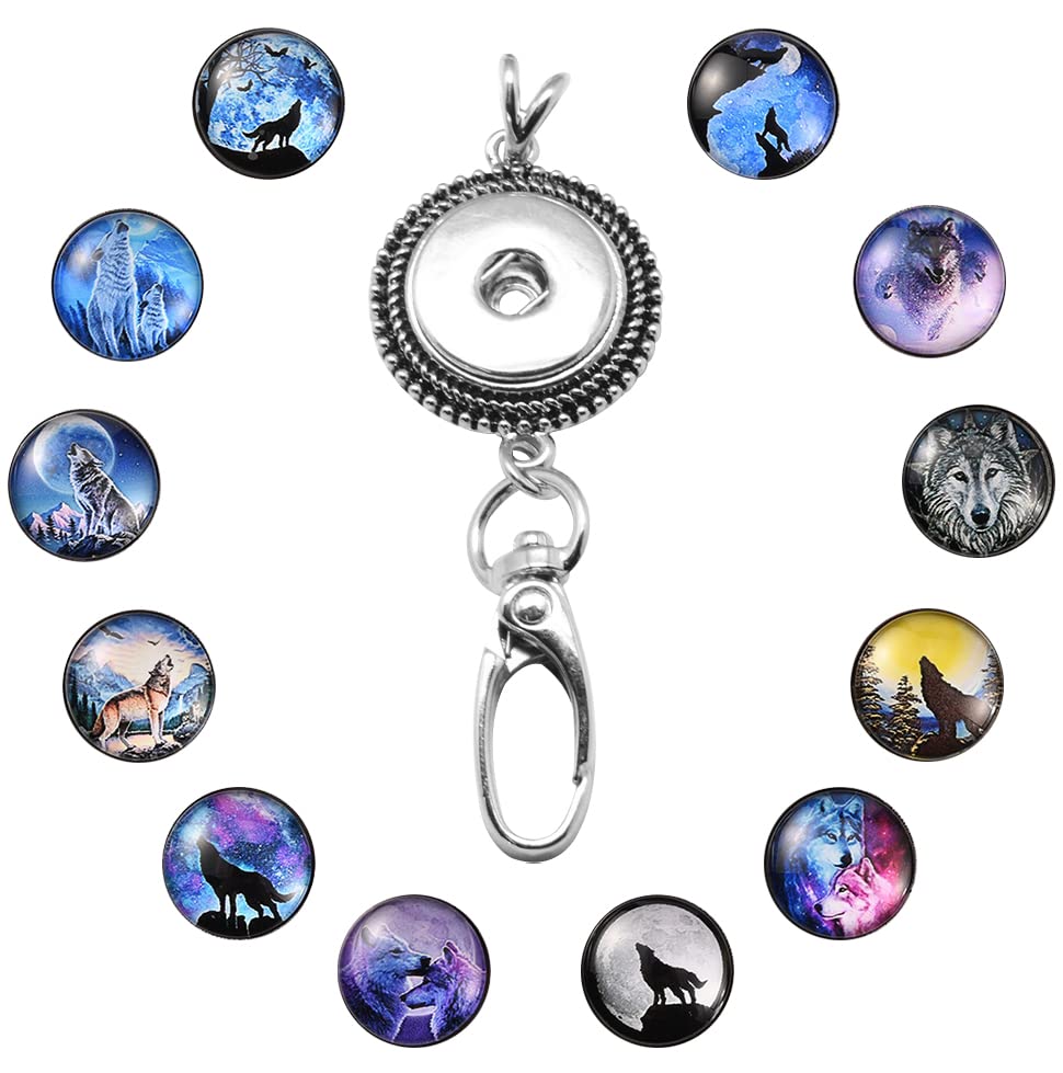 1+12 Wolf Button Lanyard