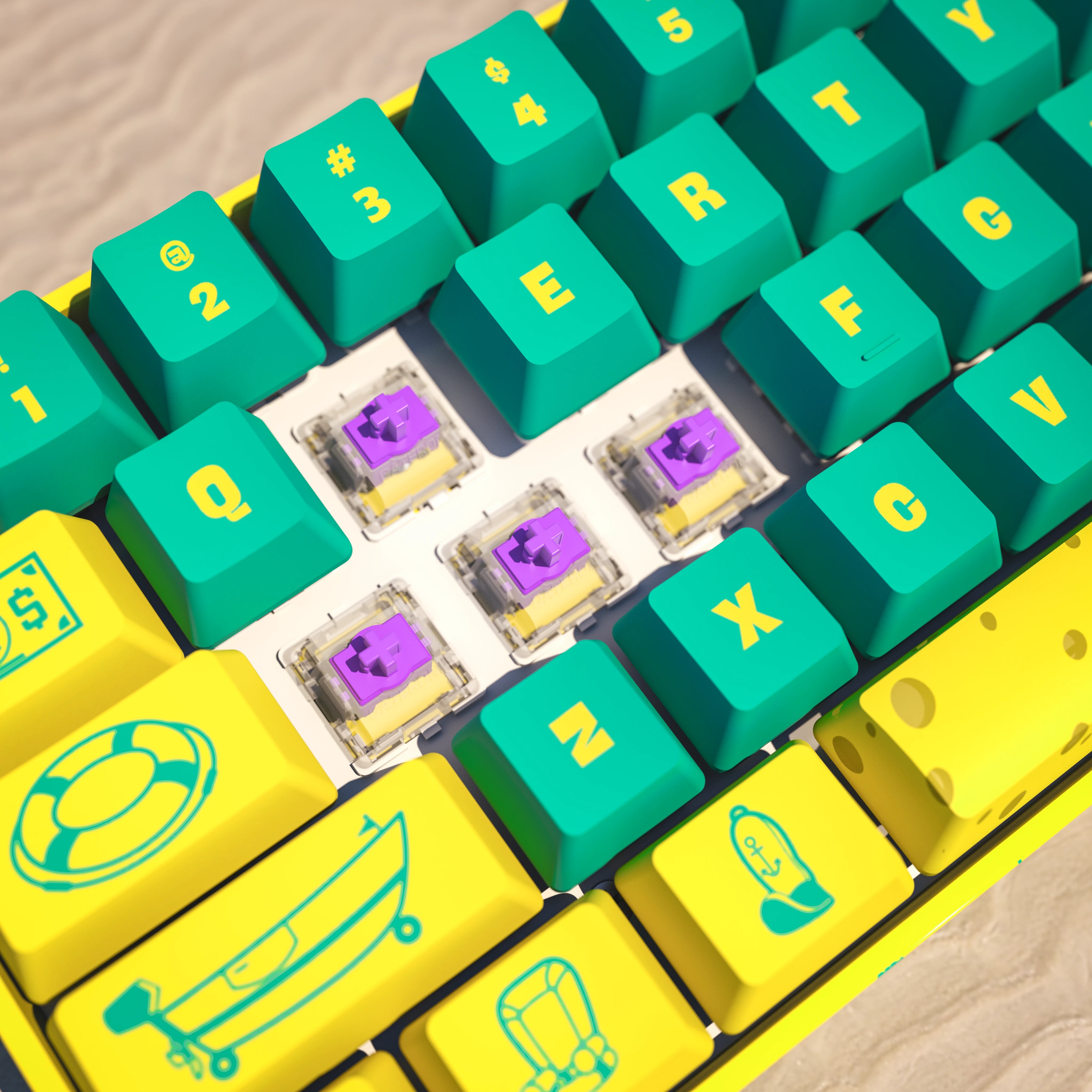 SpongeBob SquarePants Gaming Keyboard and Ergonomic Chair Set - Perfect for Gamers, Streamers & Anime Fans - Home Office & Gaming Room Setup