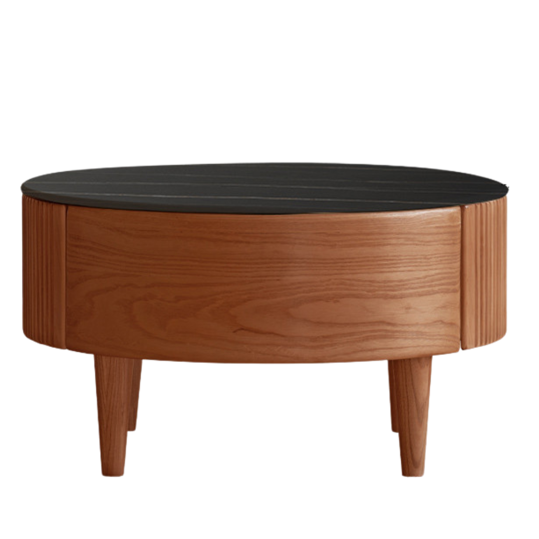 26.1x26.1x15.4 inch/ 66.4x66.4x39.2сm/ Walnut color/ Ash rock board main coffee table