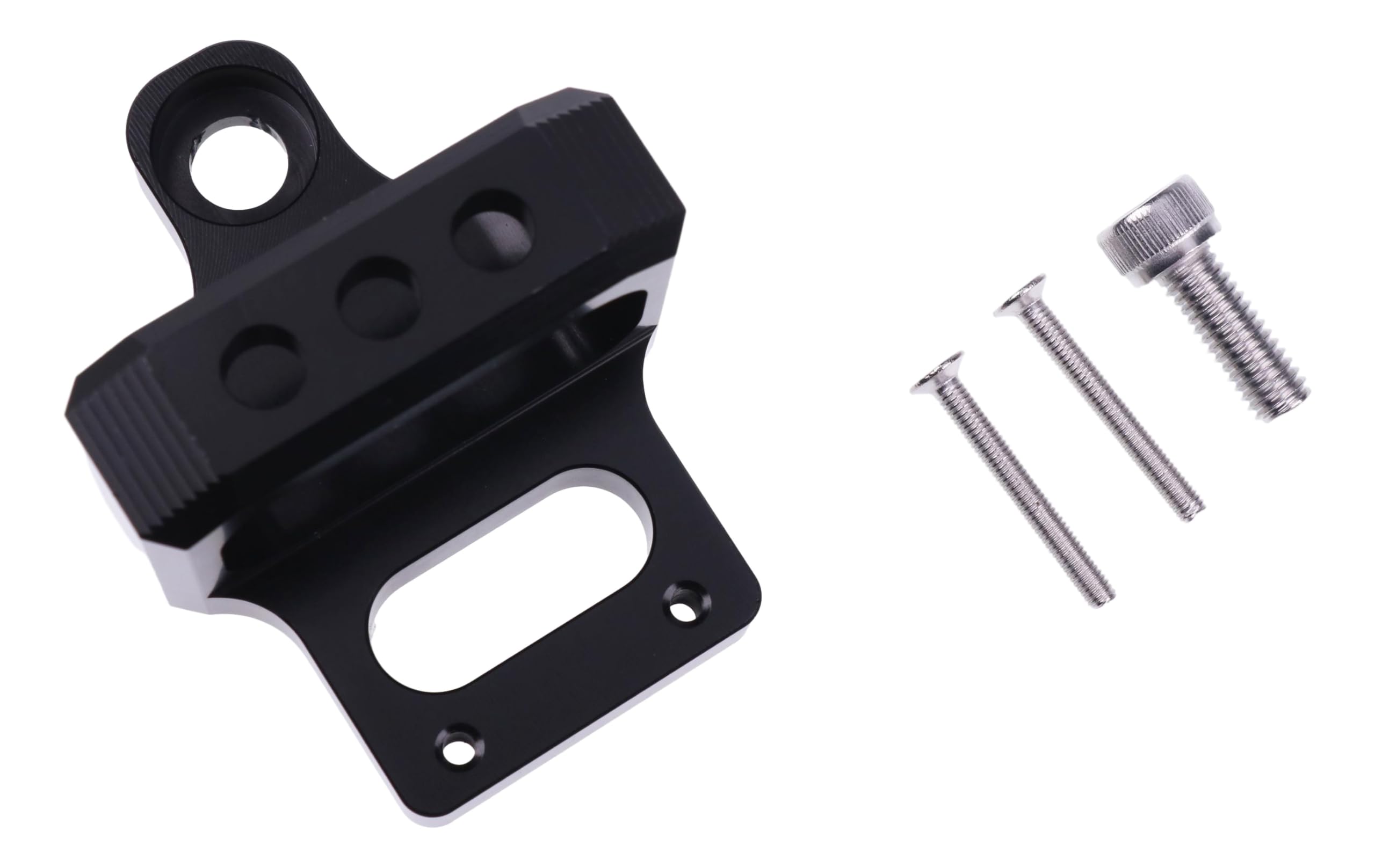 High-Quality CNC Billet Aluminum 3-Port Solenoid Valve Mount Holder Bracket for Mac AEM Boost Controller - Black | Perfect for Automotive Performance Upgrades & Engine Tuning