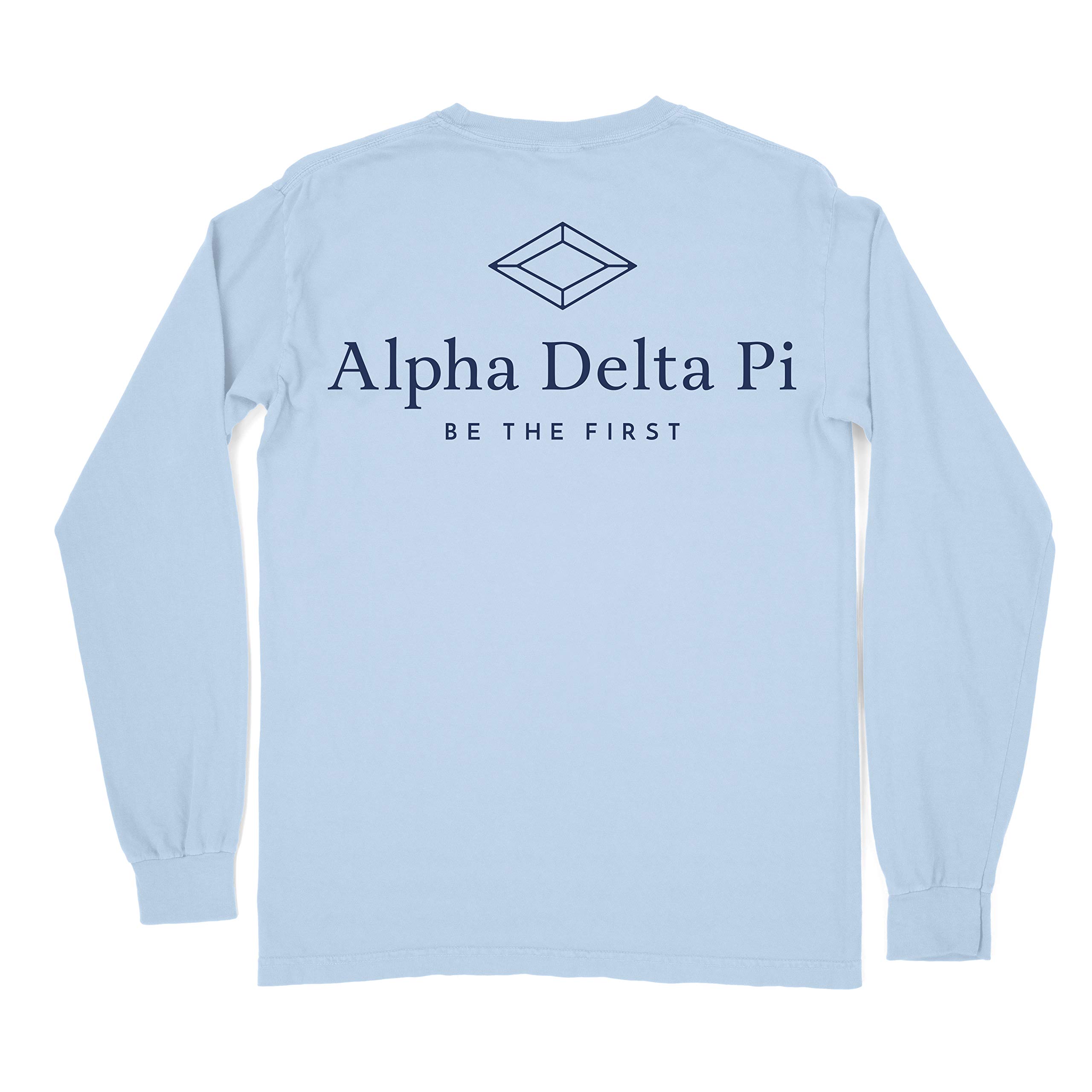 Alpha Delta Pi ADPi Sorority Comfort Colors Long Sleeve T-Shirt - Soft Cotton Crewneck Shirt for Sorority Sisters, College Events & Greek Life Apparel