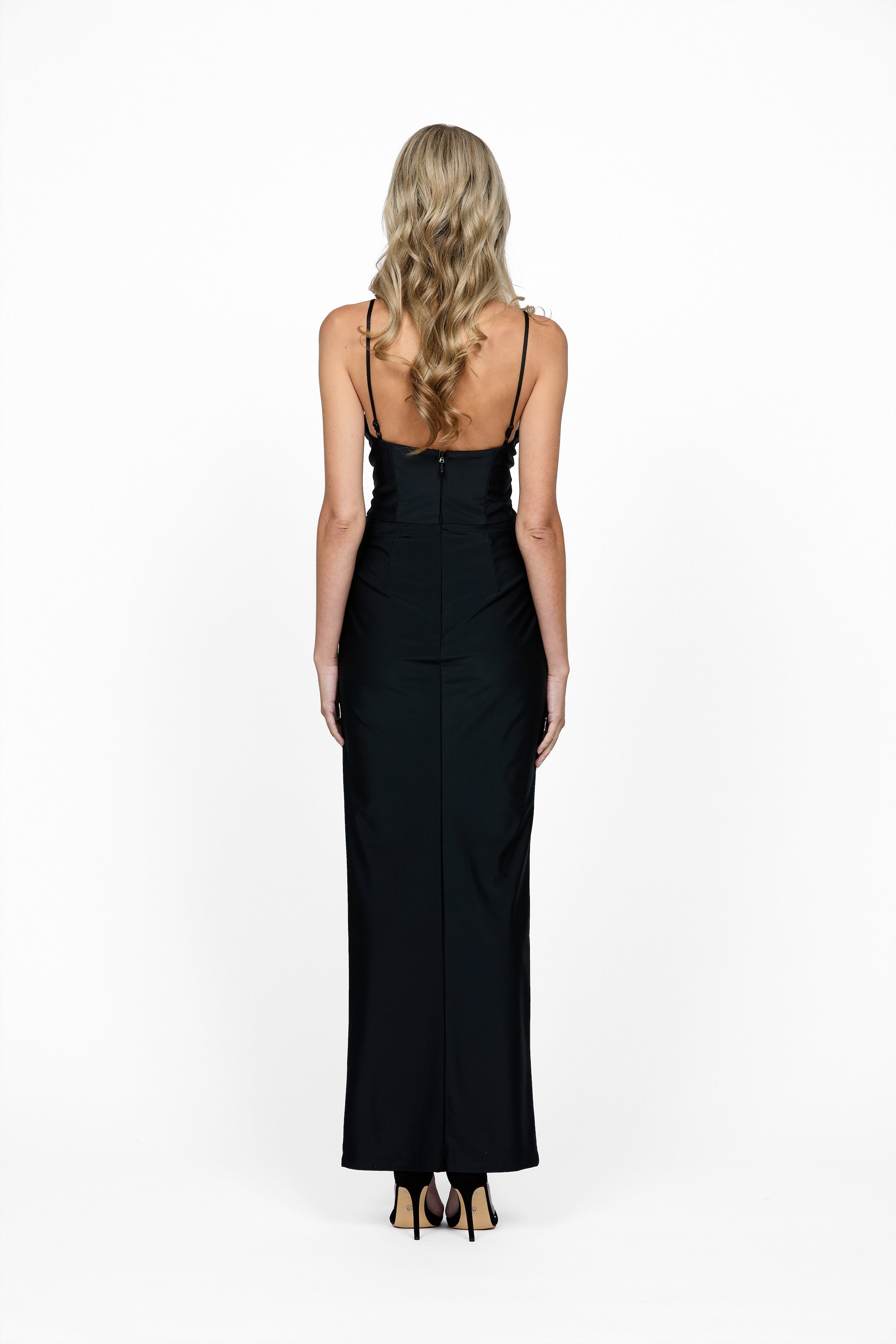 Laurell Cowl Neck Maxi Dress - Women's Elegant Long Sleeve Flowy Evening Gown for Party, Wedding & Special Occasions