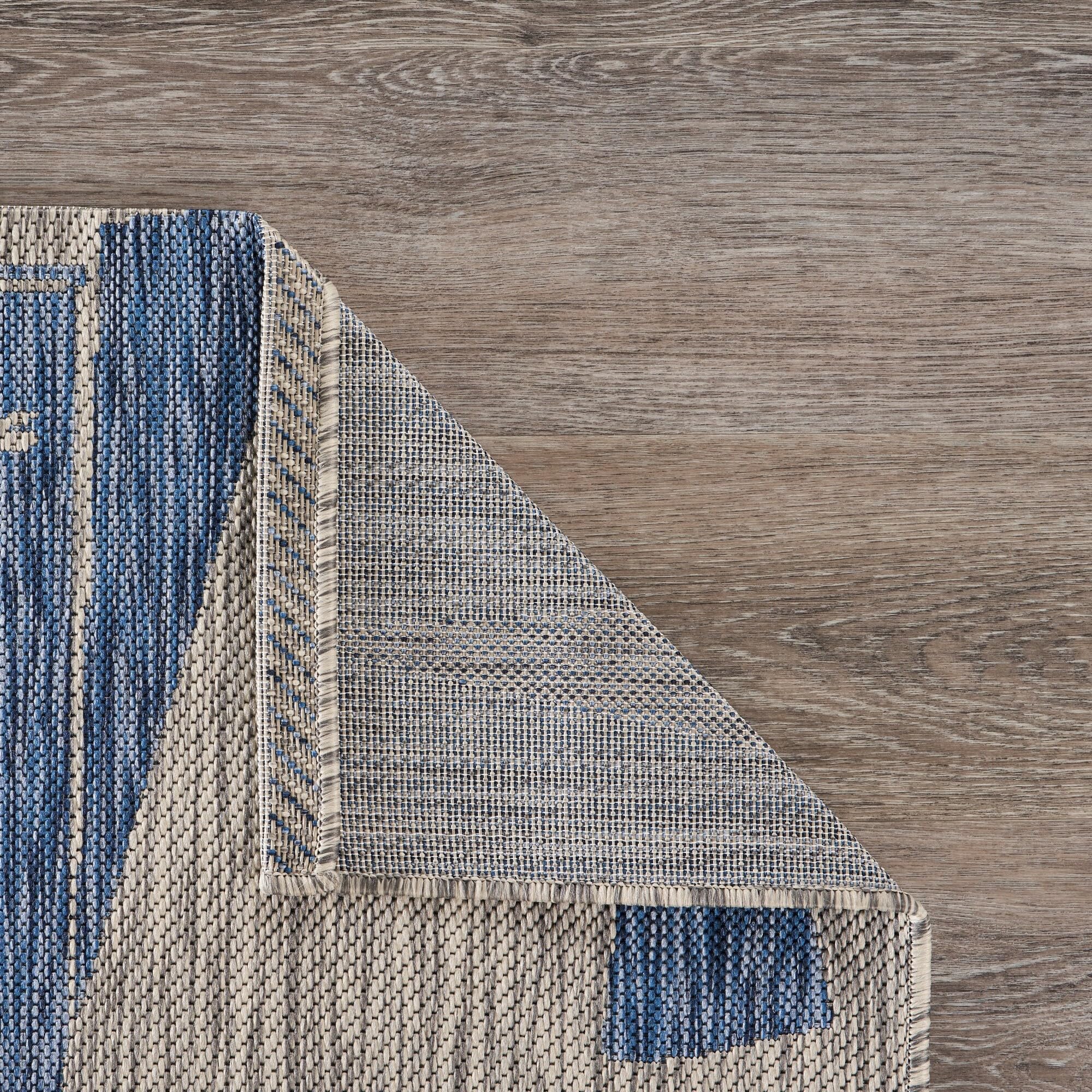 LR Home Captiva 5x7 Indoor Outdoor Area Rug - Nautical Sailboat Design Modern Farmhouse Carpet in Gray Blue | Perfect for Living Room, Bedroom, Playroom, Patio & Garden Decor | Durable All-Weather Home Accent Rug