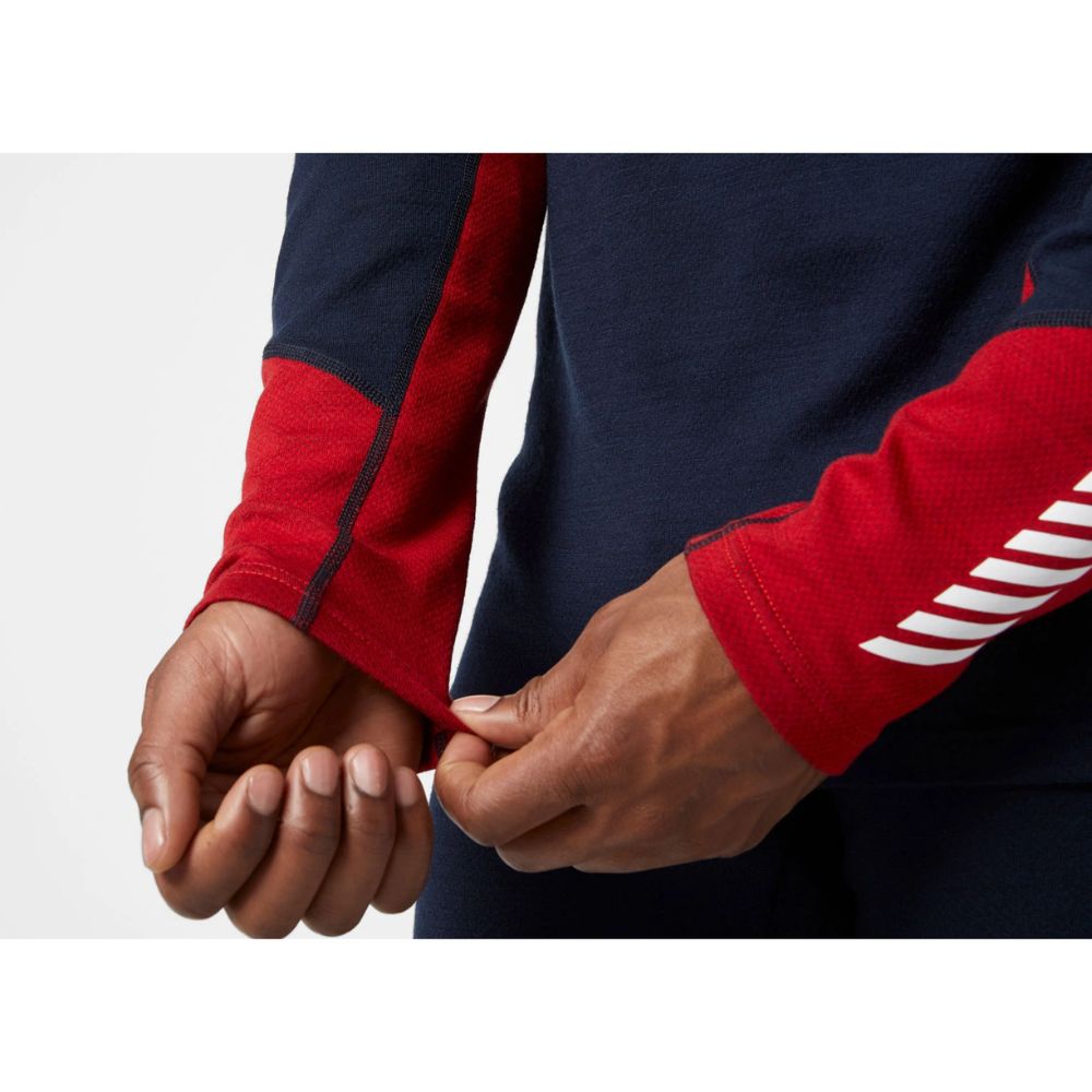 Helly Hansen Lifa Merino Midweight Ski Base Layer Top & Bottom Set - Thermal Underwear for Men & Women - Moisture Wicking Cold Weather Gear for Skiing, Snowboarding & Winter Sports (Navy Blue)