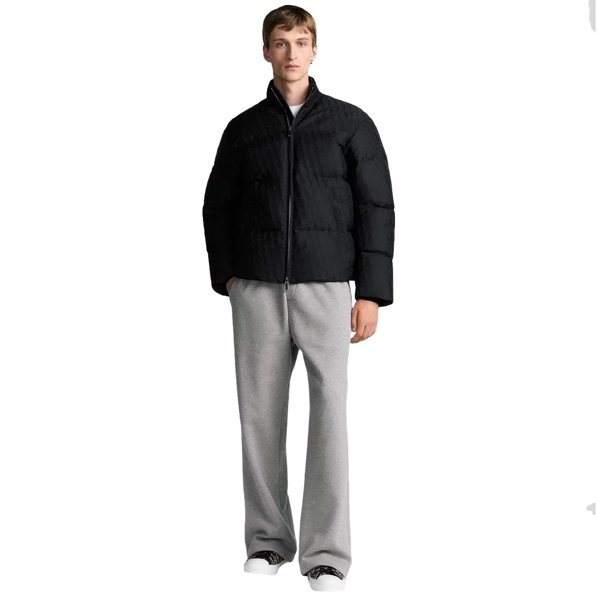 Dior Oblique Black Puffer Jacket for Women - Luxury Quilted Winter Coat with Hood | Perfect for Cold Weather, Fashion Outerwear & Street Style