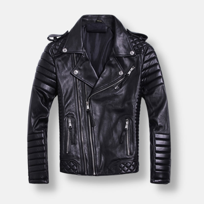 Genuine Leather Jacket for Men - Antonio Premium Biker Jacket - Stylish & Durable Motorcycle Jacket for Riding, Casual Wear & Outdoor Adventures