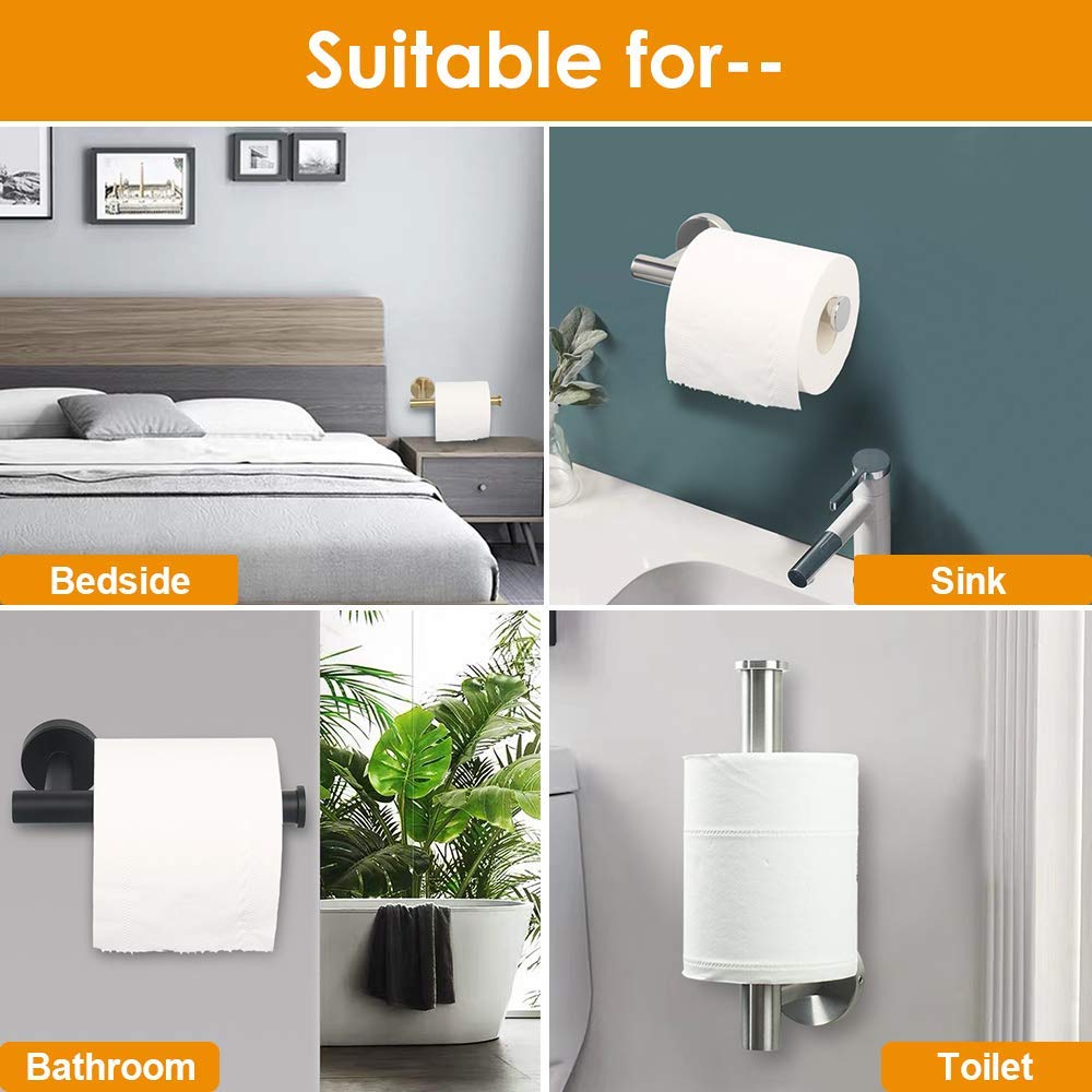 Sturdy 304 Stainless Steel Wall Mounted Toilet Paper Holder - Brushed Nickel Bathroom Tissue Roll Dispenser for Toilet, Kitchen & RV - Rustproof & Easy Installation Home Essential
