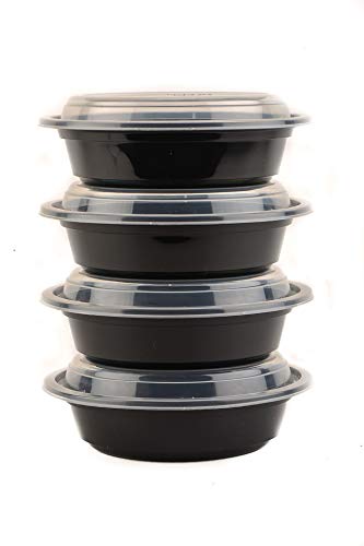 24oz - 450 Count Round BPA-Free Microwave Safe Meal Prep Containers with Lids | Stackable Reusable Food Storage Containers for Freezer, Dishwasher & Microwave | Perfect for Meal Prepping, Leftovers & Restaurant Takeout