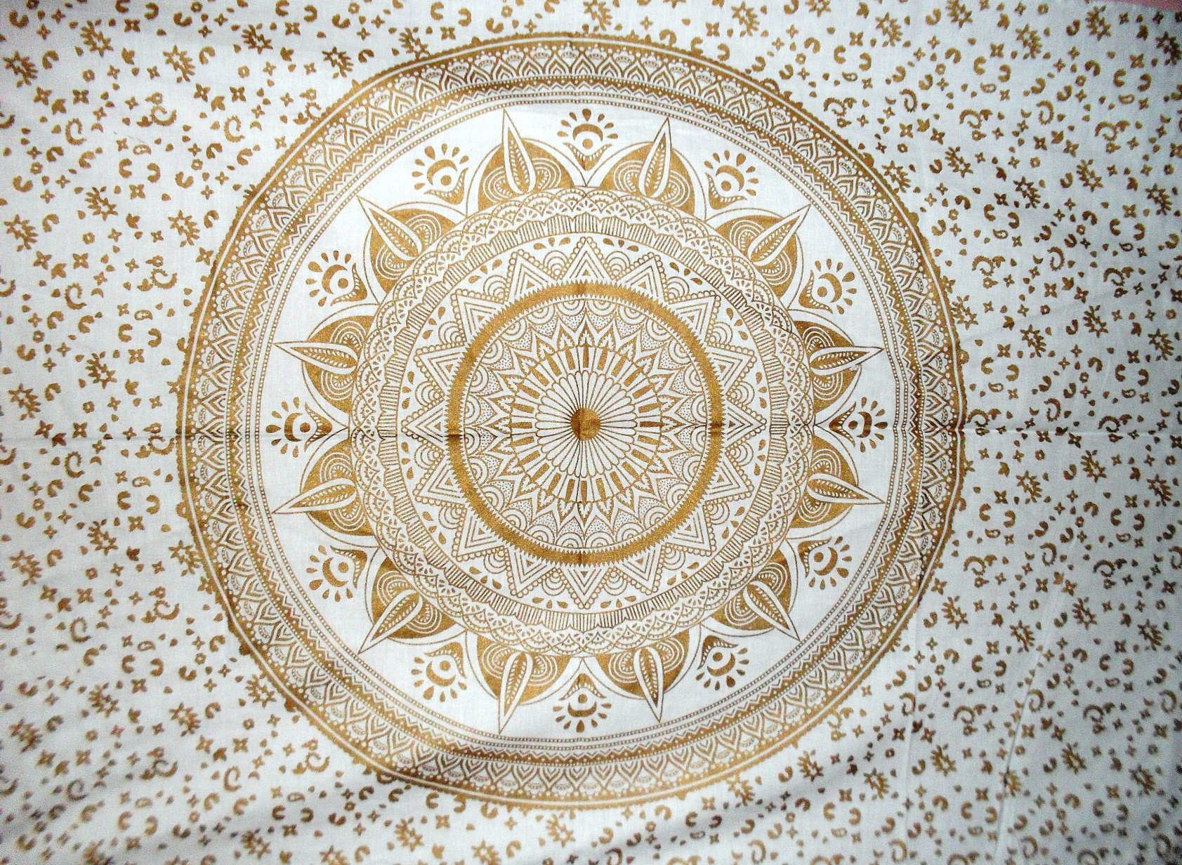 Mandala Golden Ombre Wall Decor | Indian Wall Sticker | Bohemian Tapestry | 30x40 Inch Boho Wall Art for Home & Dorm | Meditation Room Decor | Yoga Studio & Bedroom Aesthetic