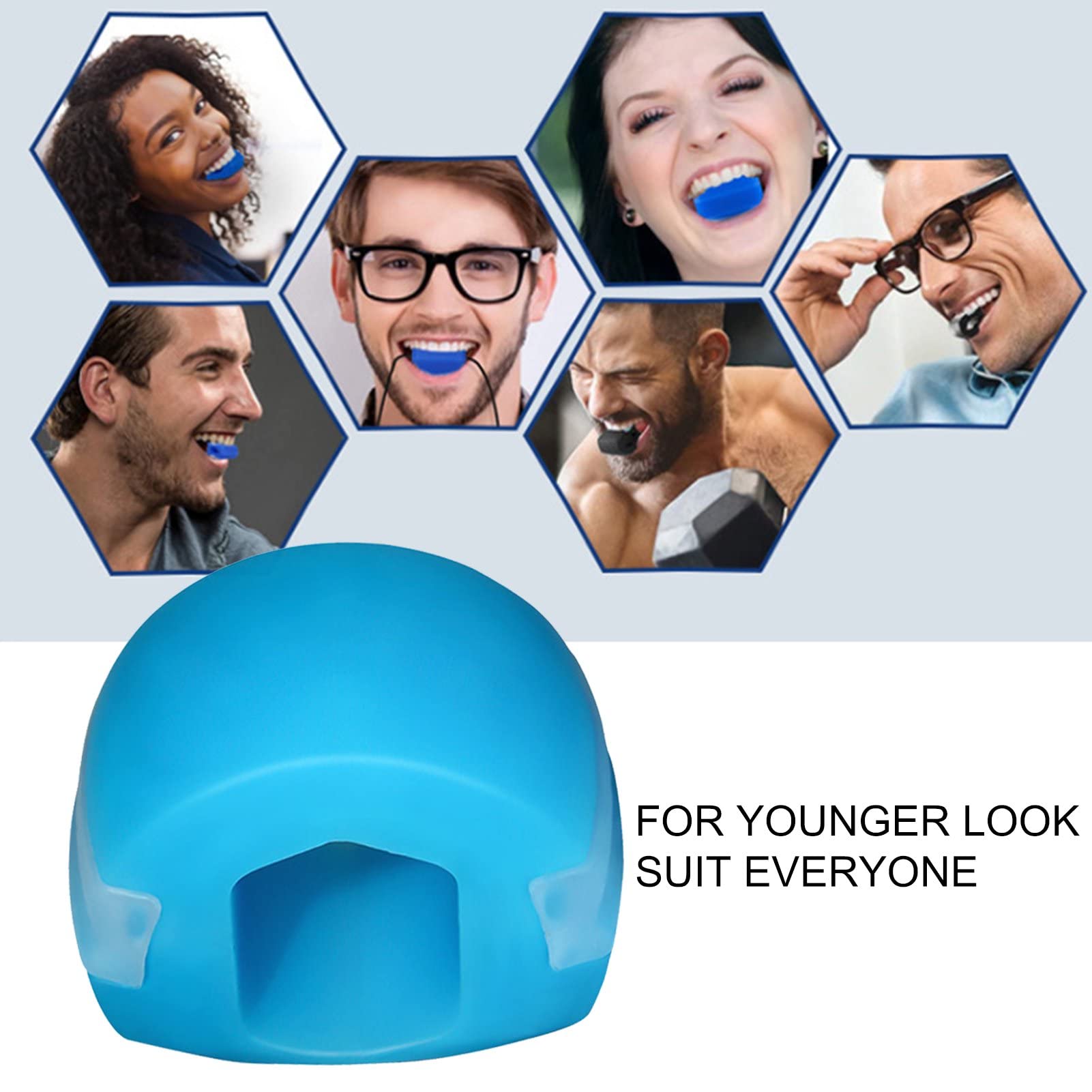 PECAPRO Jawline Exerciser & Ice Roller Combo - Facial Toning Tool for Men & Women - Double Chin Reducer & Skin Tightening - Perfect for Home Gym & Skincare Routine (2-Piece Set)