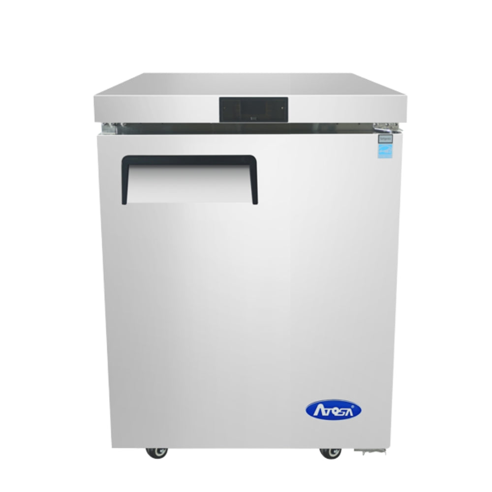 Atosa 24 Inch Undercounter Refrigerator - 1 Door Commercial Fridge for Restaurants, Bars & Home Kitchens - Compact Freezerless Design with Adjustable Shelves