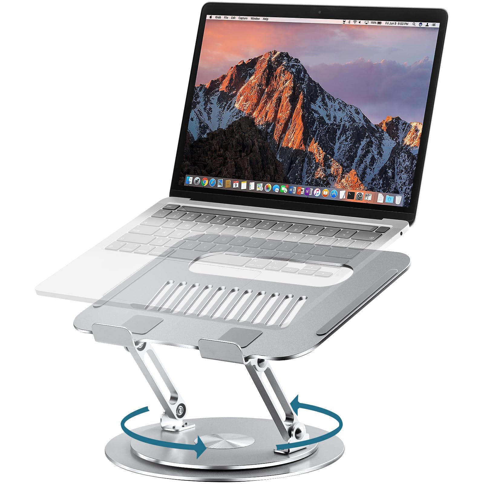 Ergonomic Adjustable Laptop Stand with 360° Rotation - Foldable & Portable Computer Riser for MacBook & 10-16