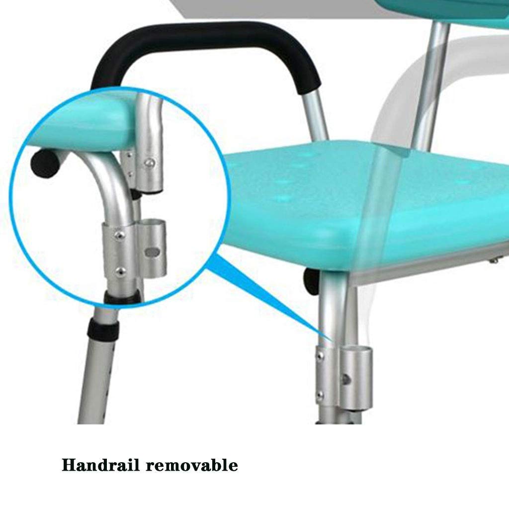 Non-Slip Aluminum Alloy Shower Stool with Backrest & Armrest - Lightweight Bath Seat for Elderly, Pregnant Women & Disabled - White Shower Chair for Safe Bathing & Multi-Purpose Use in Bathroom, Spa & Healthcare Facilities
