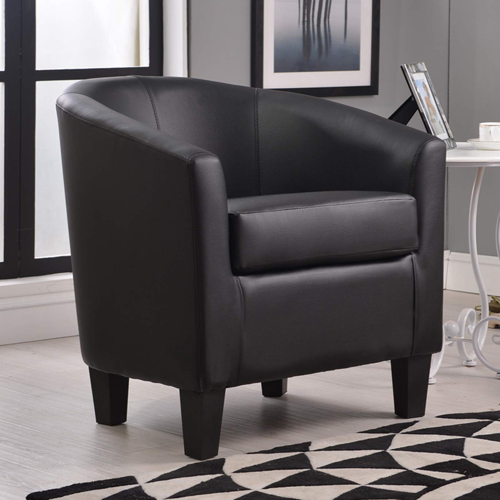 AFEO Modern Accent Chair - Upholstered Dining Chair for Living Room, Bedroom, Office & Study | Comfortable Computer Desk Chair, Makeup Stool & Reception Seating for Clothing Stores | Perfect for Home, Office & Commercial Spaces