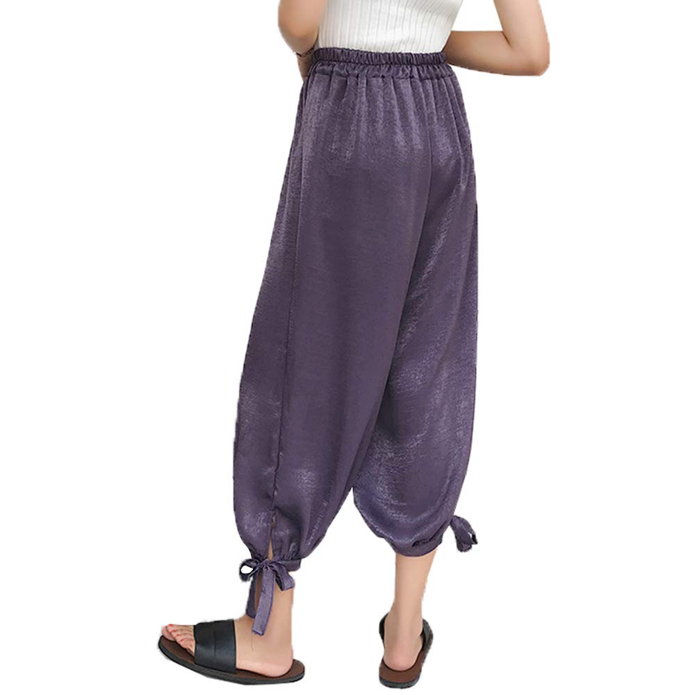 Yehopere Women's Harem Pants - Wide Leg Baggy Capri Joggers with Elastic Waist | Loose Bohemian Yoga Lounge Pants for Casual Wear, Travel & Home Comfort