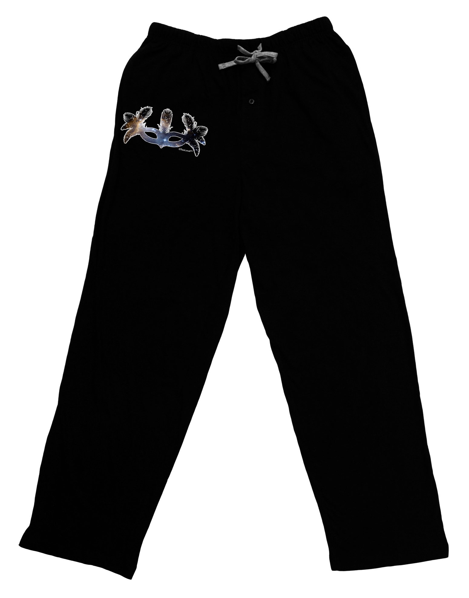 TOOLOUD Galaxy Print Masquerade Mask & Lounge Pants Set for Adults - Black | Cosplay, Halloween Costume, Party Outfit, Loungewear