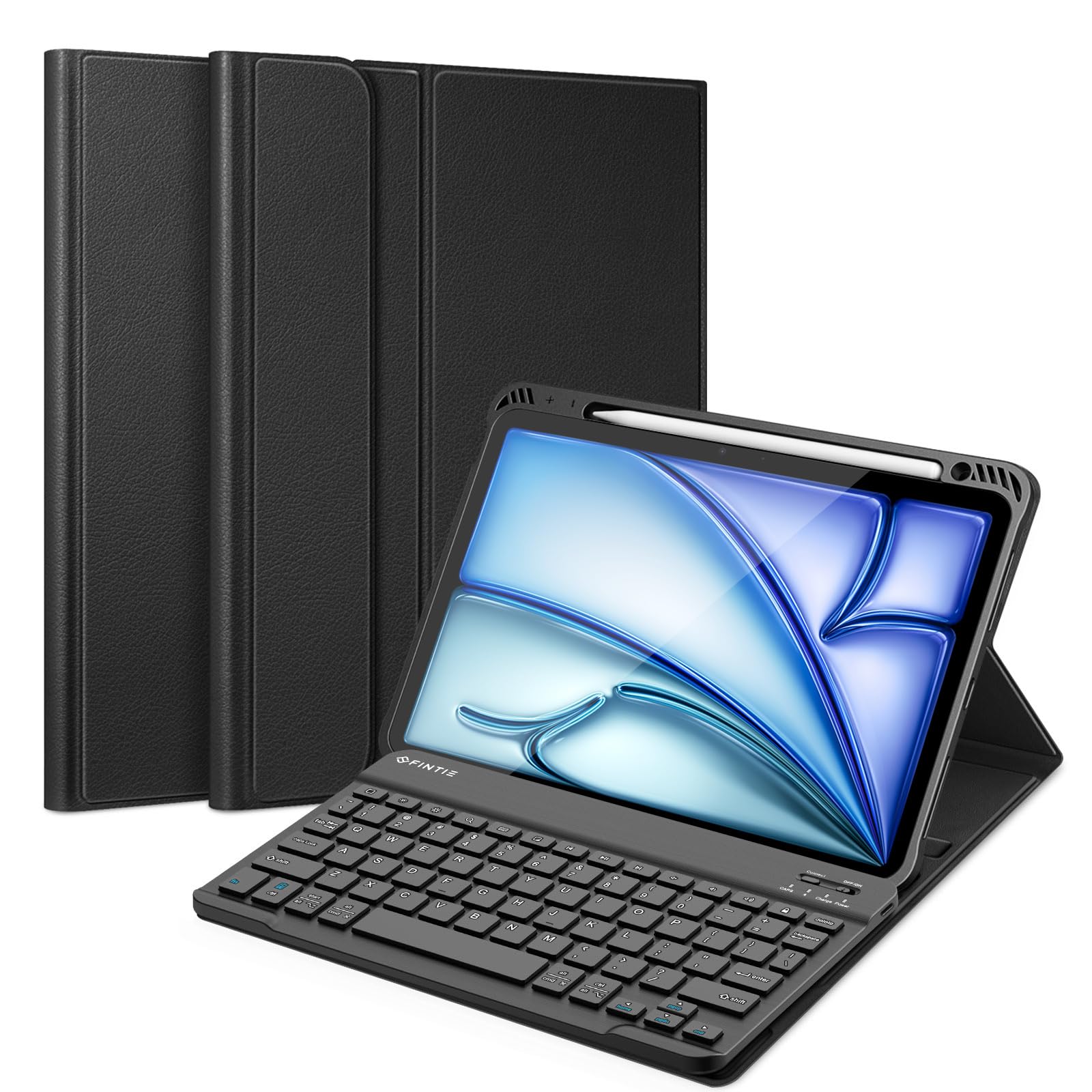 Fintie Bluetooth Keyboard Case for iPad Air 11-inch (M3 2025/M2 2024) & 10.9-inch (5th/4th Gen) - Detachable Backlit Keyboard with Soft TPU Protective Cover - Perfect for Work, Study & Travel (Black)