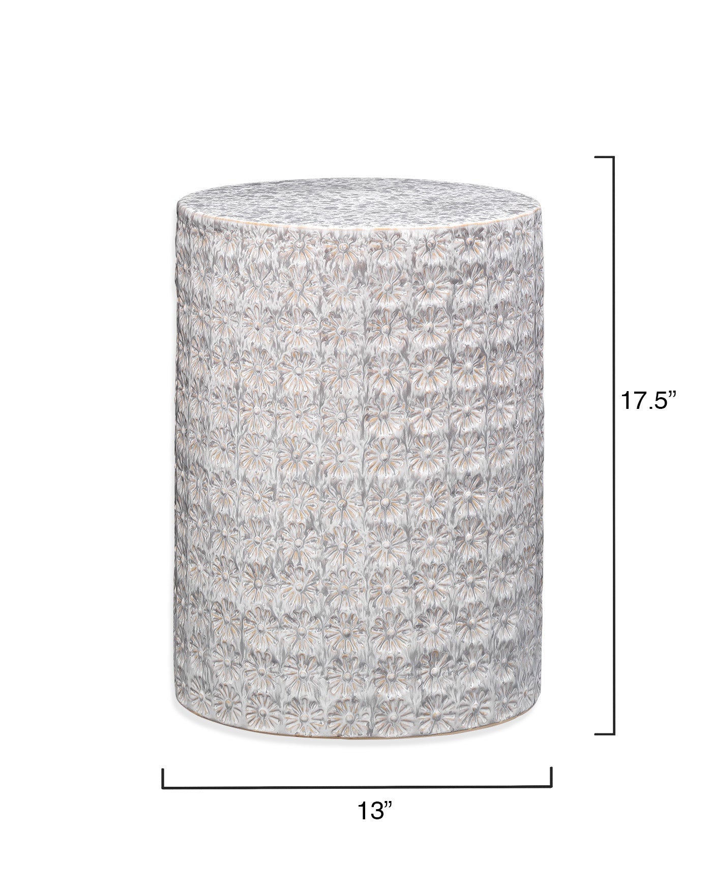 Wildflower Side Table in Cream - Elegant Accent Table for Living Room, Bedroom & Office Decor