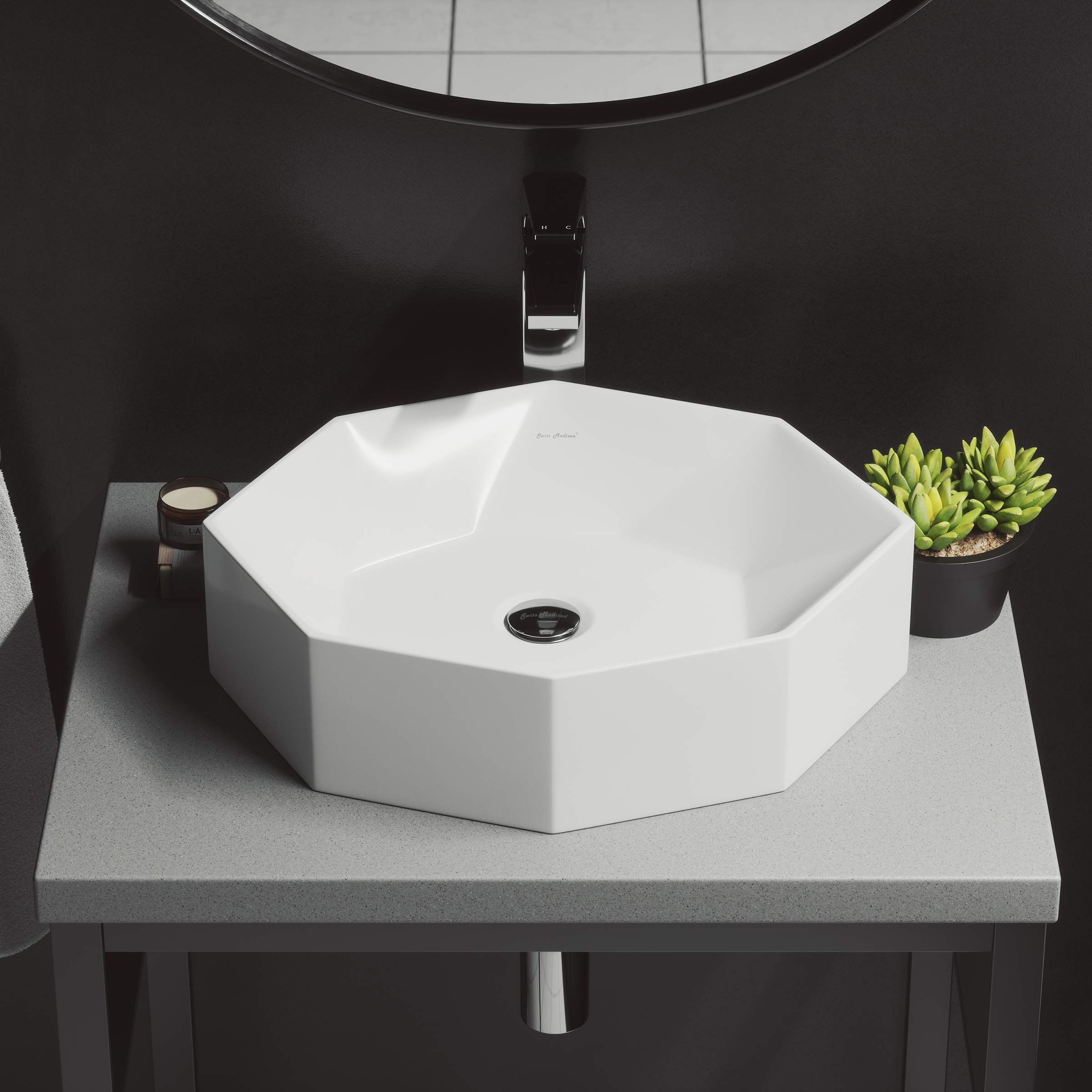 Swiss Madison Well Made Forever Brusque Vessel Sink - Modern Bathroom Vanity Sink for Contemporary Home Decor | Perfect for Powder Rooms, Guest Baths & Luxury Master Suites