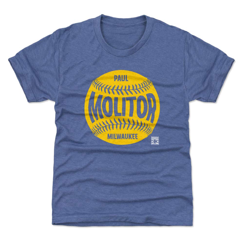 500 LEVEL Paul Molitor Kids Baseball Shirt - Milwaukee Brewers Youth Jersey for Baseball Games & Fan Events