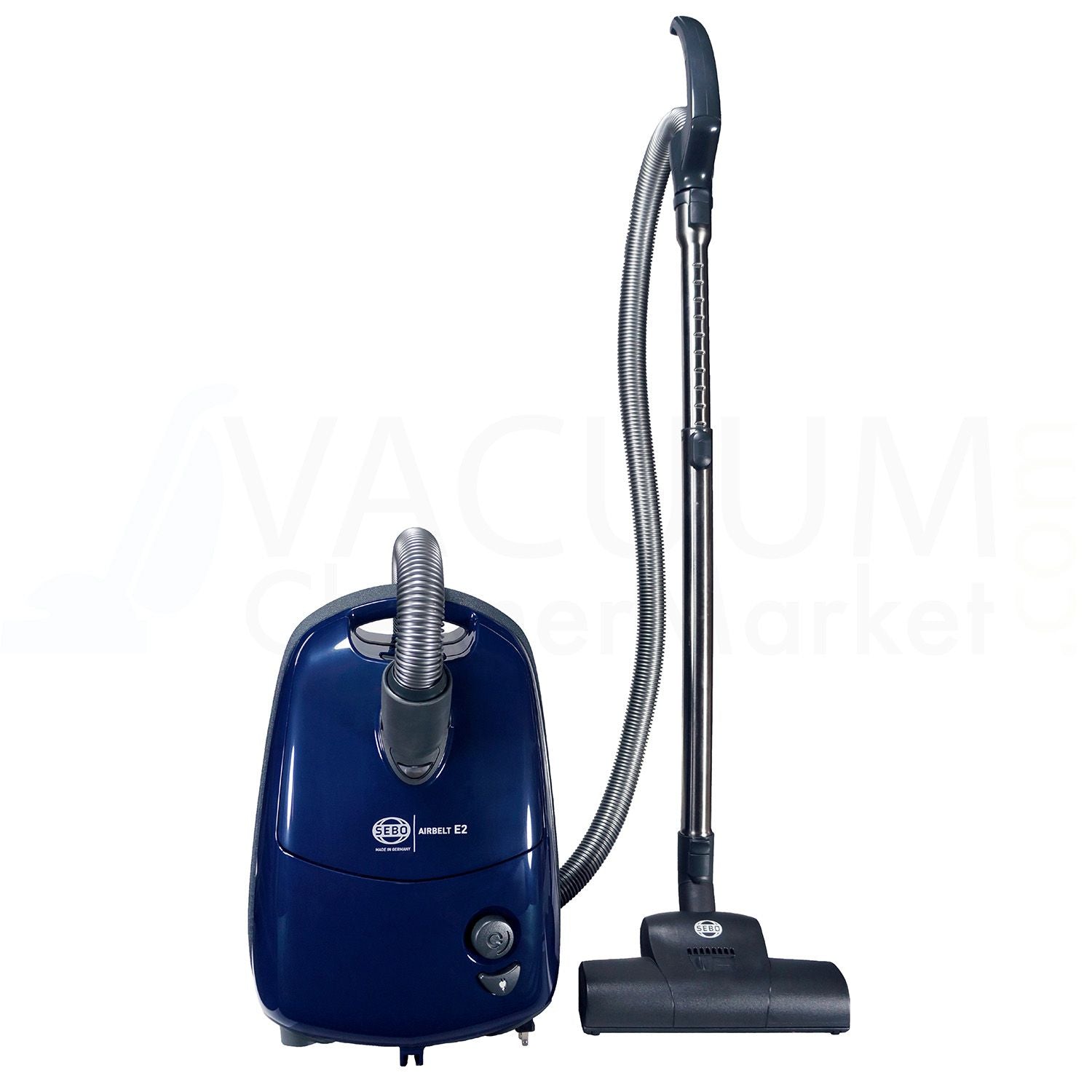 SEBO Airbelt E2 Turbo Canister Vacuum Cleaner 91620AM - Powerful Suction, HEPA Filtration, Quiet Operation (Dark Blue) - Ideal for Pet Hair, Allergies & Hard Floor Cleaning