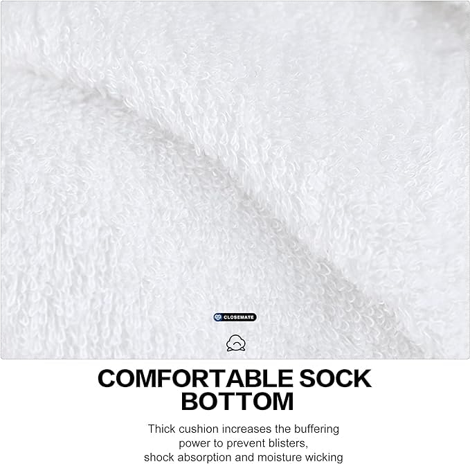 CLOSEMATE 6 Pack Men's Breathable Ankle Socks - Cushioned Athletic Running Socks with Arch Support - Moisture Wicking Cotton Sports Socks for Gym, Jogging & Daily Wear