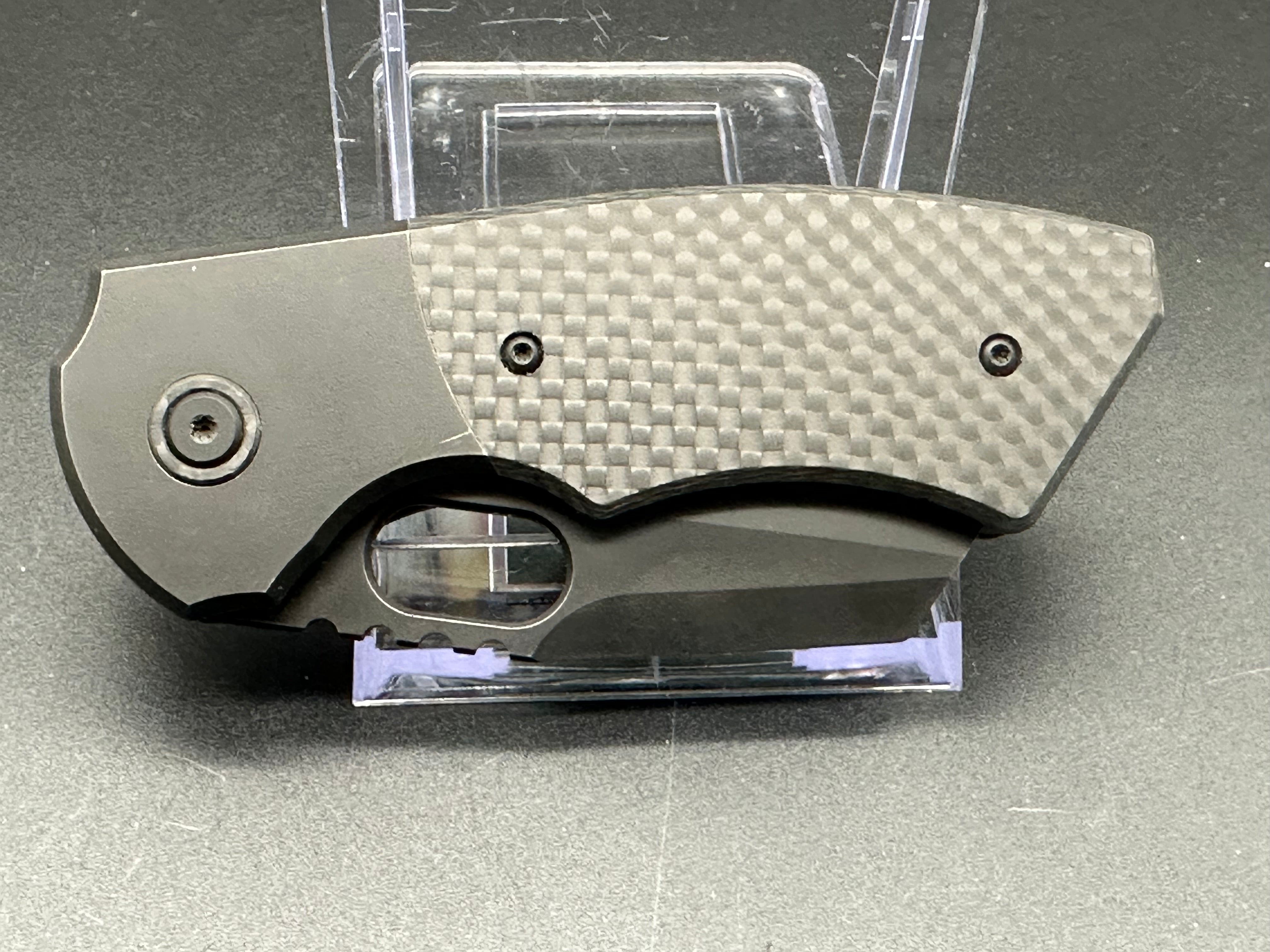 BERG BLADES SLIM Folding Knife - M390 Steel Blade, Titanium Handle, Carbon Fiber Inlay - EDC, Outdoor, Camping, Survival Gear