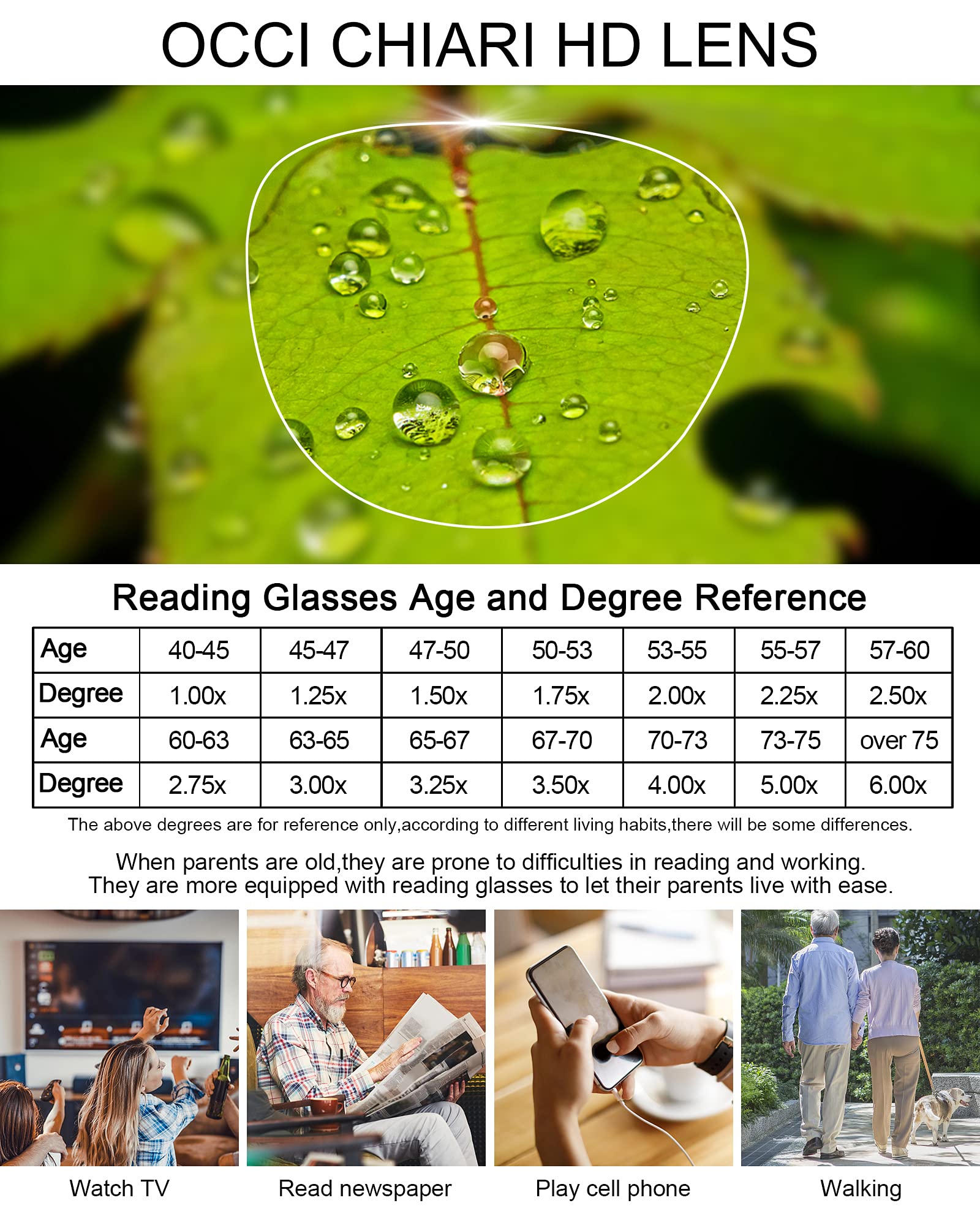Stylish OCCI CHIARI Reading Glasses for Women & Men - Lightweight Eyewear Frames for Fashion & Reading - Perfect for Office, Reading, and Daily Use