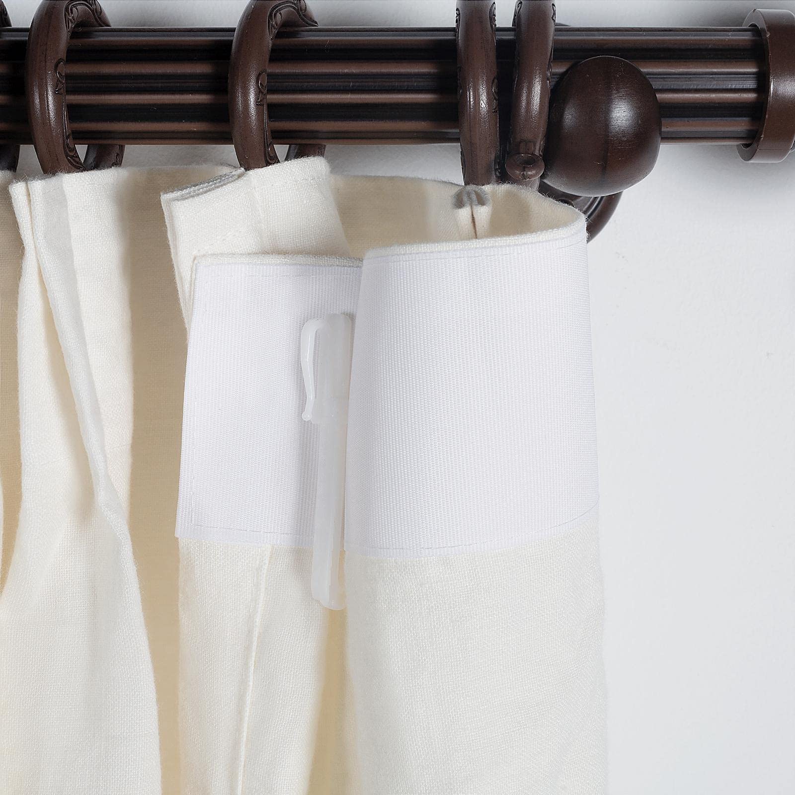 TWOPAGES Natural Linen Pinch Pleated Curtains for Living Room - Light Filtering & Room Darkening Window Drapes, Privacy Protection Panels (Set of 2, White, 26