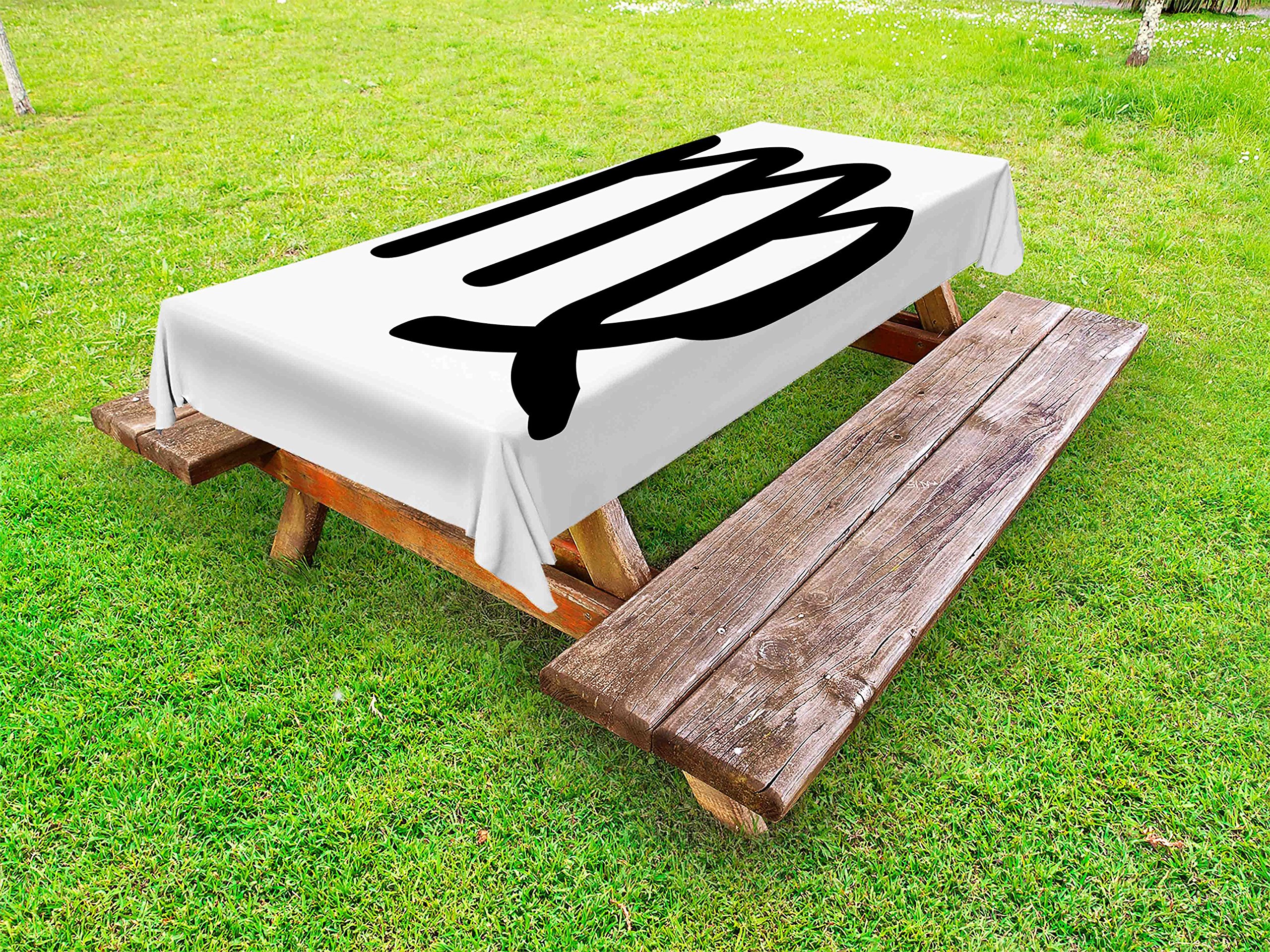 Ambesonne Zodiac Virgo Outdoor Tablecloth - Hand Drawn Astrology Design, Washable Picnic Table Cover 58