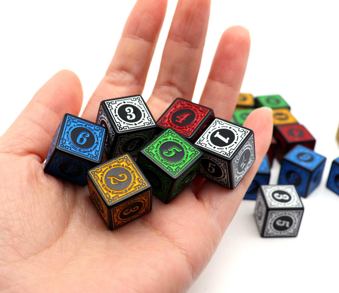 20-Piece 16MM Solid 6-Sided D6 Dice Set - 4 x 5 Color Rainbow Dice for Board Games, RPG, TRPG, Math Teaching & Card Games - Perfect for Dungeons & Dragons, Yahtzee, Classroom Activities & Game Nights