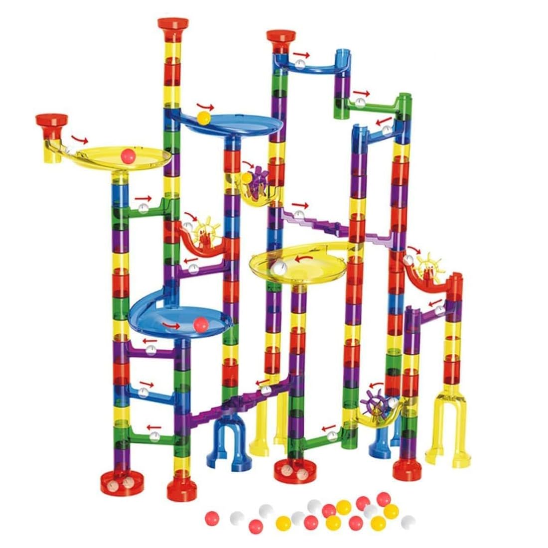 WTOR 216PCS Marble Run Super Set - STEM Educational Building Blocks Toy for Kids, Marble Maze Game for Boys & Girls Ages 4-8, Creative Construction Learning Toy (216 Pieces) - Perfect for Birthday Gifts, Classroom Activities & Indoor Play