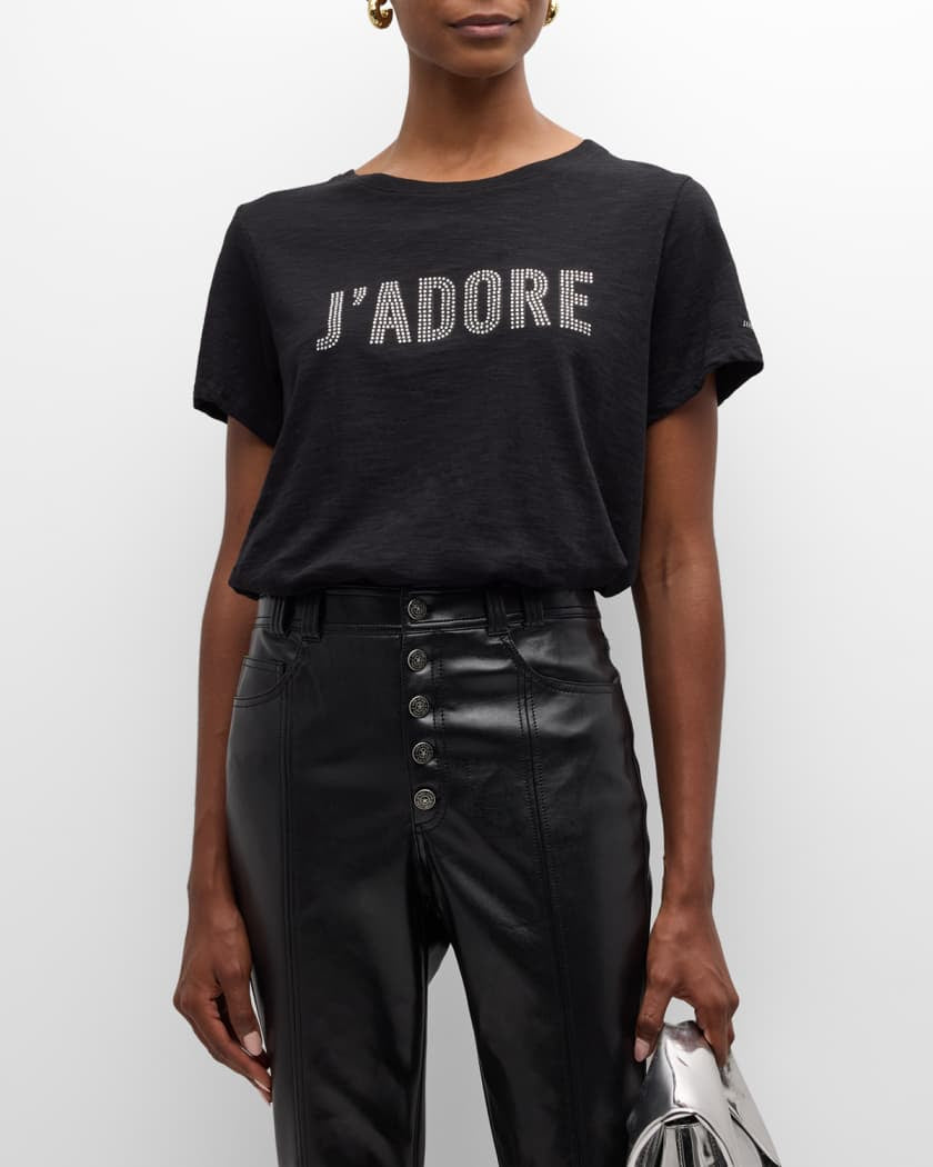 Cinq à Sept J'Adore Tee - Women's Trendy French-Inspired T-Shirt for Casual Wear & Night Out