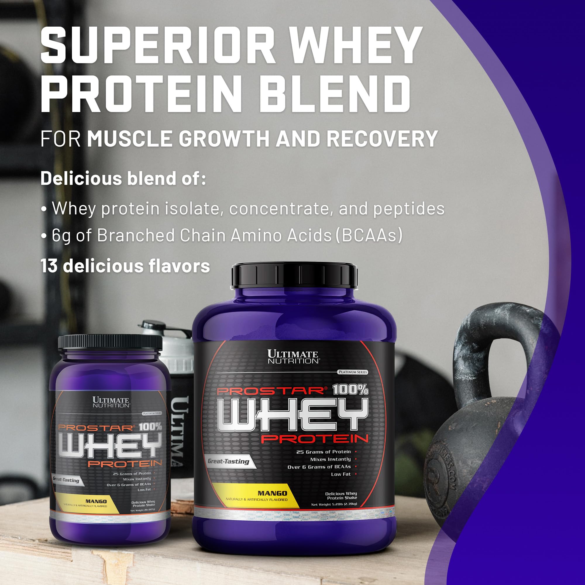 Ultimate Nutrition Prostar Whey Protein Isolate Powder - 2lbs, Mango Flavor | Low Carb, High Protein Shake for Muscle Building & Recovery | Keto Friendly, Low Sodium & Fat | Perfect for Post-Workout & Weight Management
