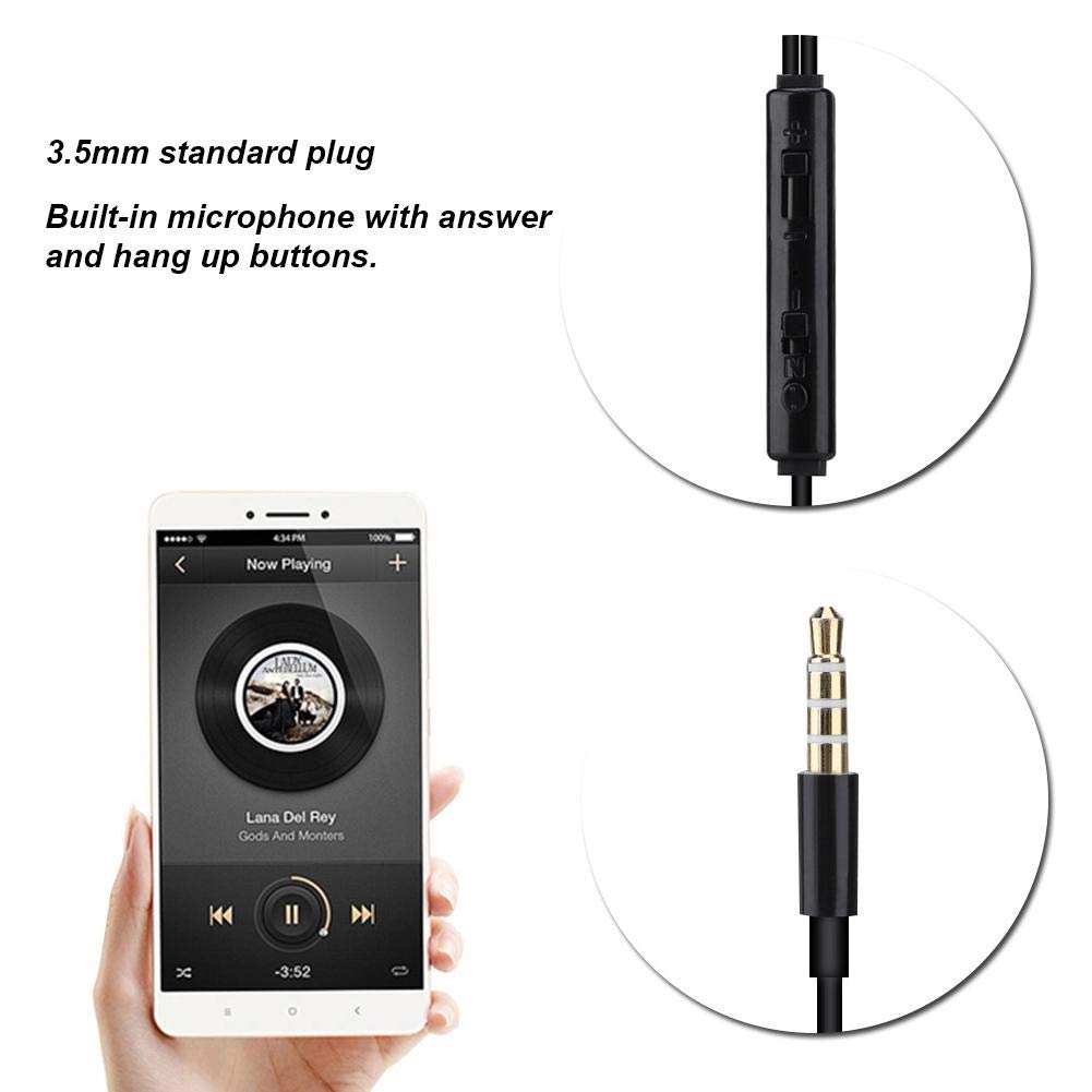 Professional 3.5mm Walkie Talkie Earpiece with Microphone - Noise Cancelling Radio Headset with Acoustic Tube, CTIA/OMTP Stereo Mode & Radiation Protection - Ideal for Security, Construction, Event Staff & Outdoor Activities (1M, Black)