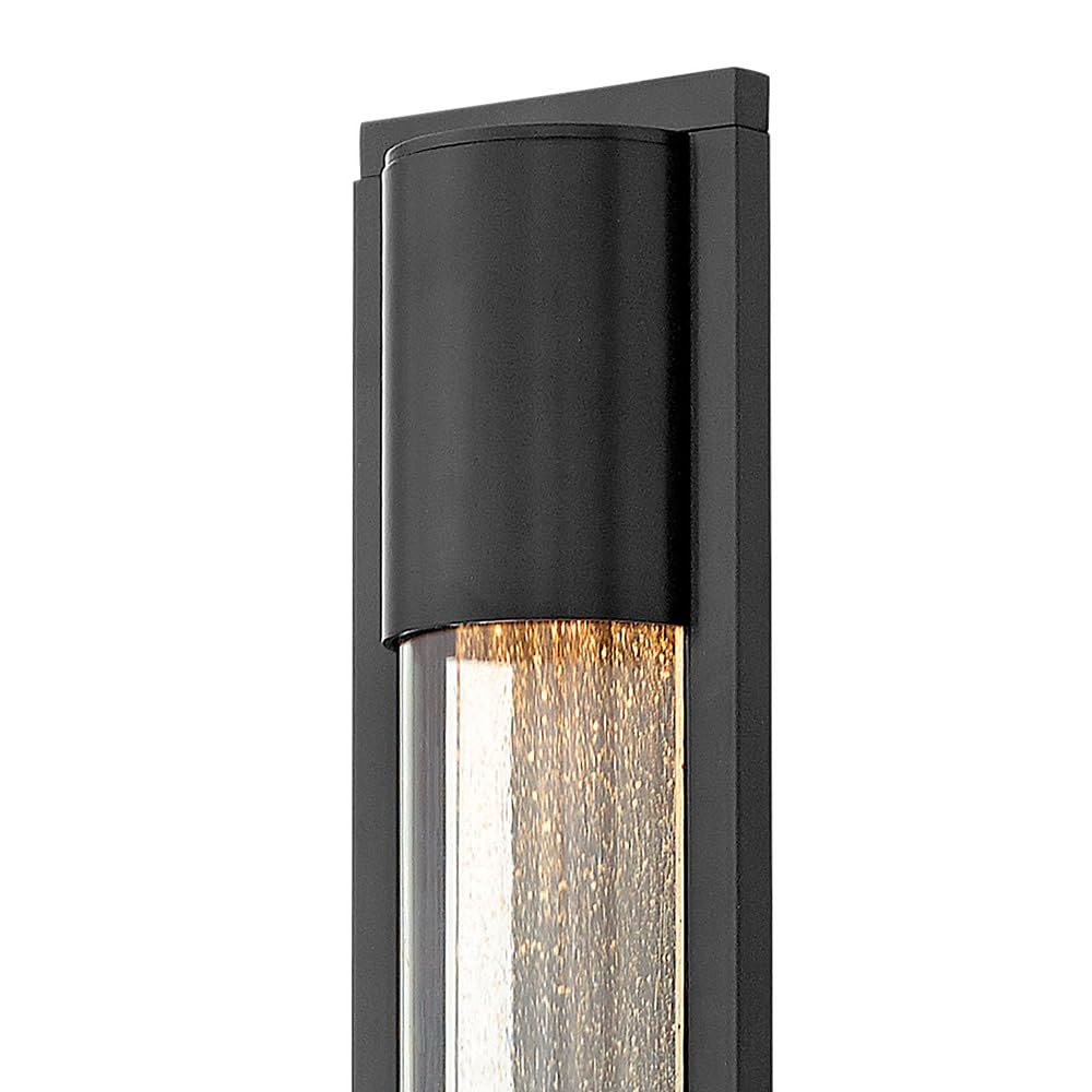 Hinkley Mist 1224SK Medium Outdoor Wall Mount Lantern Light - Modern Minimalist Sconce, Solid Aluminum Construction, Dark Sky & ADA Compliant - Satin Black Finish for Porch, Patio, and Entryway Lighting