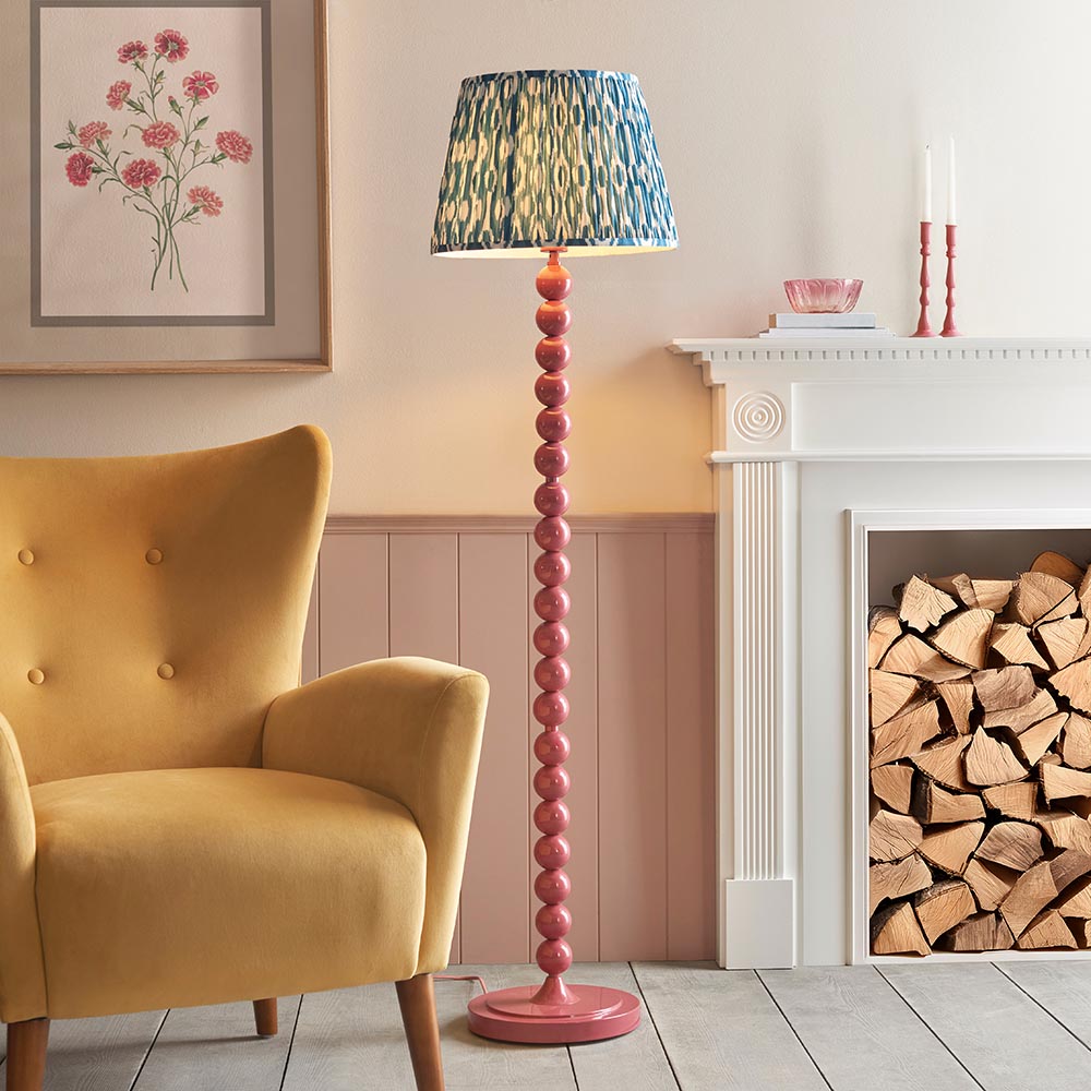 Auralis Ikat Floor Lamp with E27 Socket - Modern Handwoven Design for Living Room, Bedroom & Office Lighting