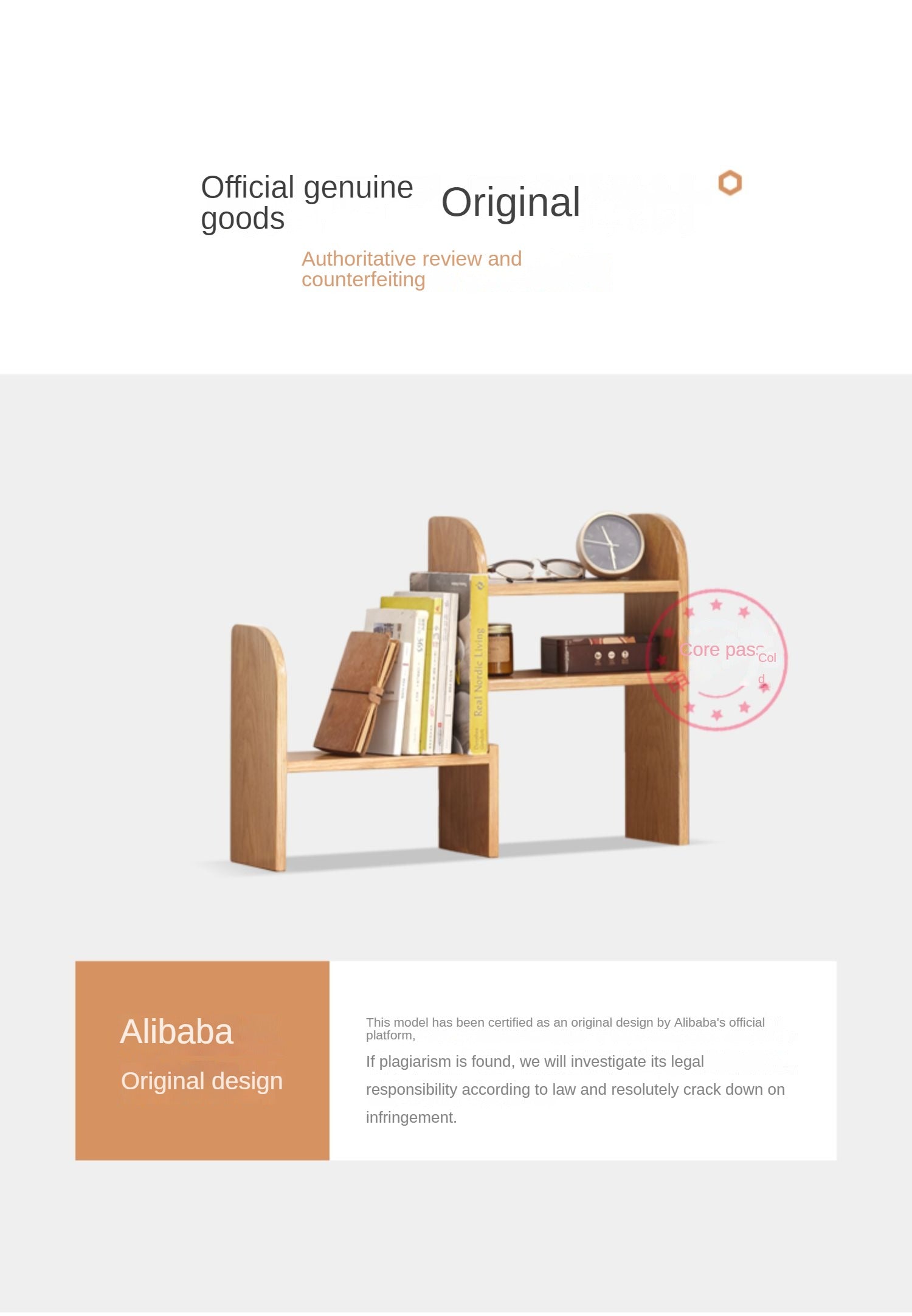 Oak Solid Wood Small Bookcase - Simple Study & Telescopic Organizing Shelf - Nordic Style Home Office & Living Room Storage Solution