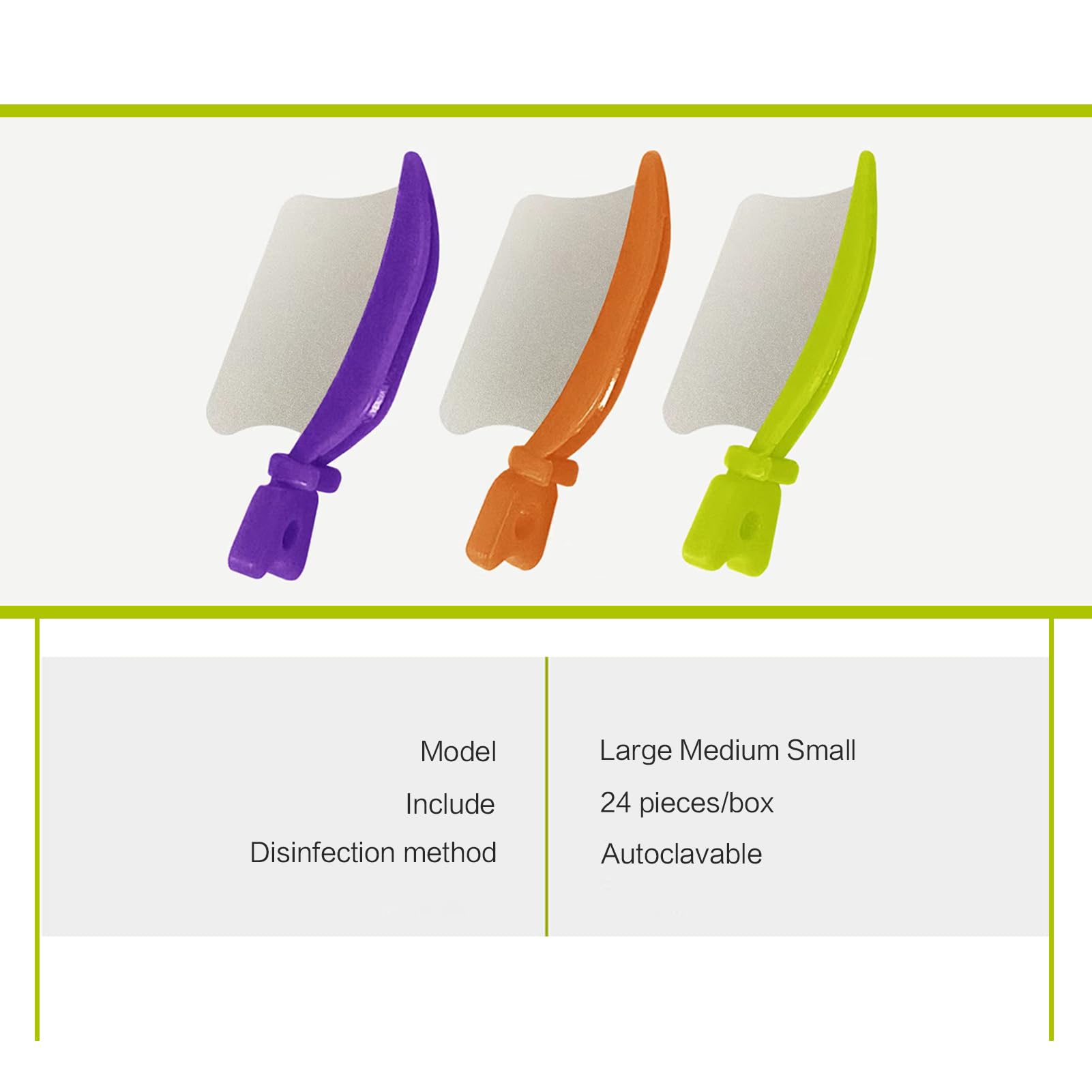Dental Wedge Knife & Interproximal Plastic Wedges - Orthodontic Matrix Wedges for Teeth with Metal Guard (Purple, Large) - Perfect for Dental Procedures, Teeth Separation & Interproximal Restoration